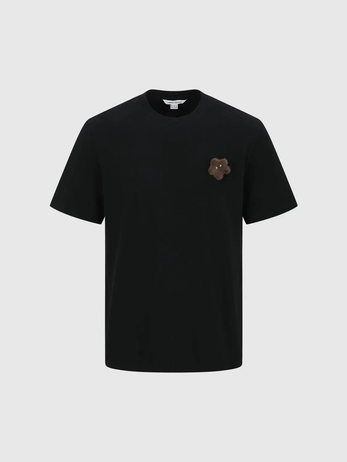 6933-embellished-plush-bear-patch-cotton-crew-neck-t-shirt-7.webp Embellished Plush Bear Patch Cotton Crew Neck T Shirt