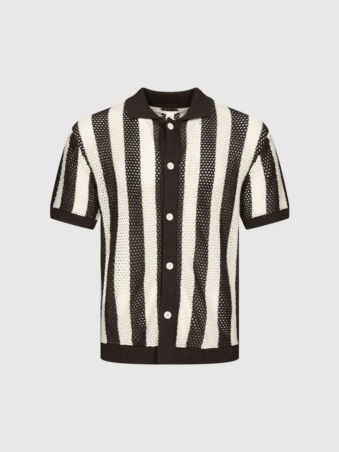 7010-contrast-striped-short-sleeve-collared-knitted-cardigans-7.webp Contrast Striped Short Sleeve Collared Knitted Cardigans