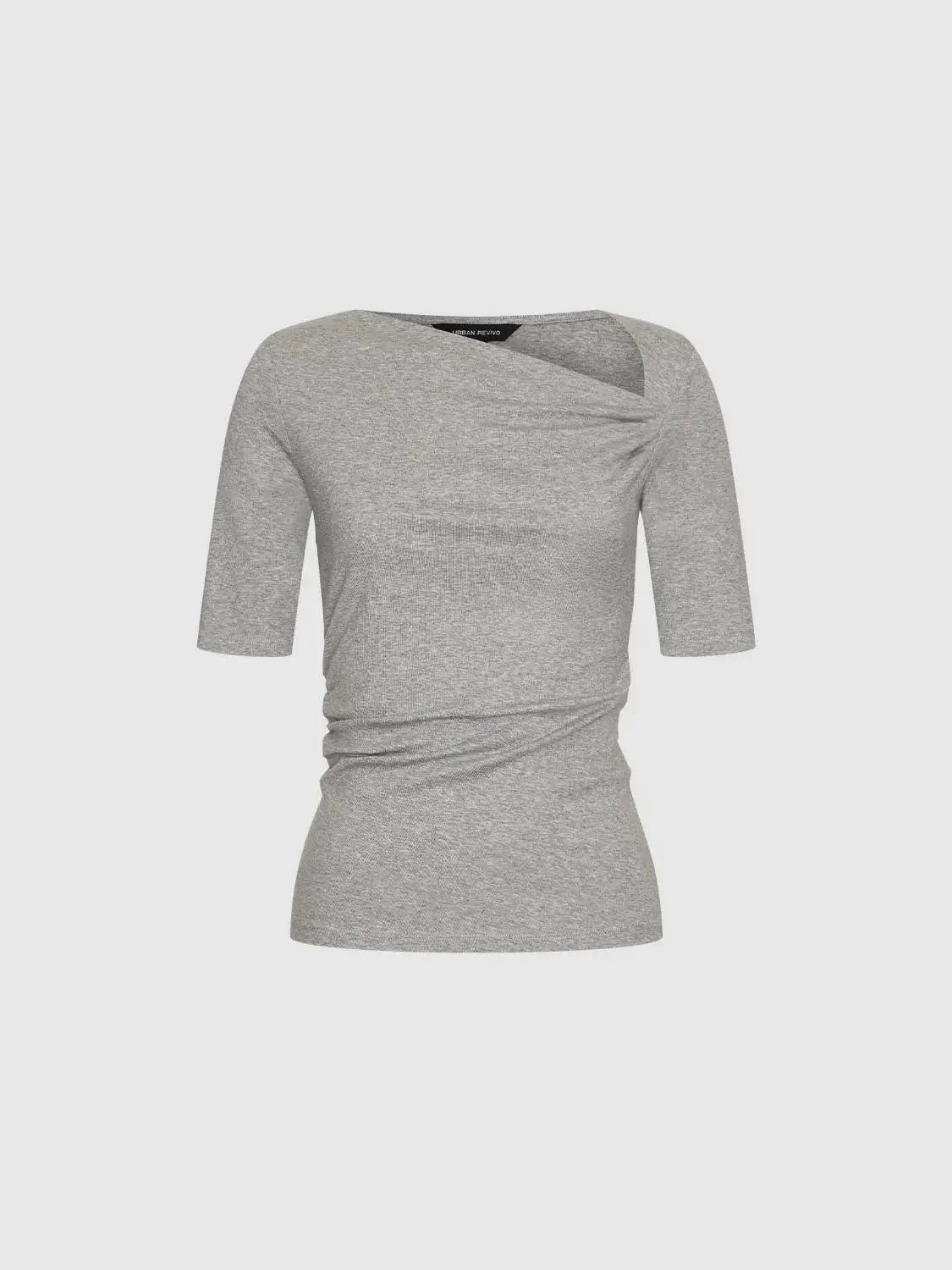 708-asymmetric-neck-ruched-viscose-cotton-t-shirt-15.webp Asymmetric Neck Ruched Viscose Cotton T Shirt