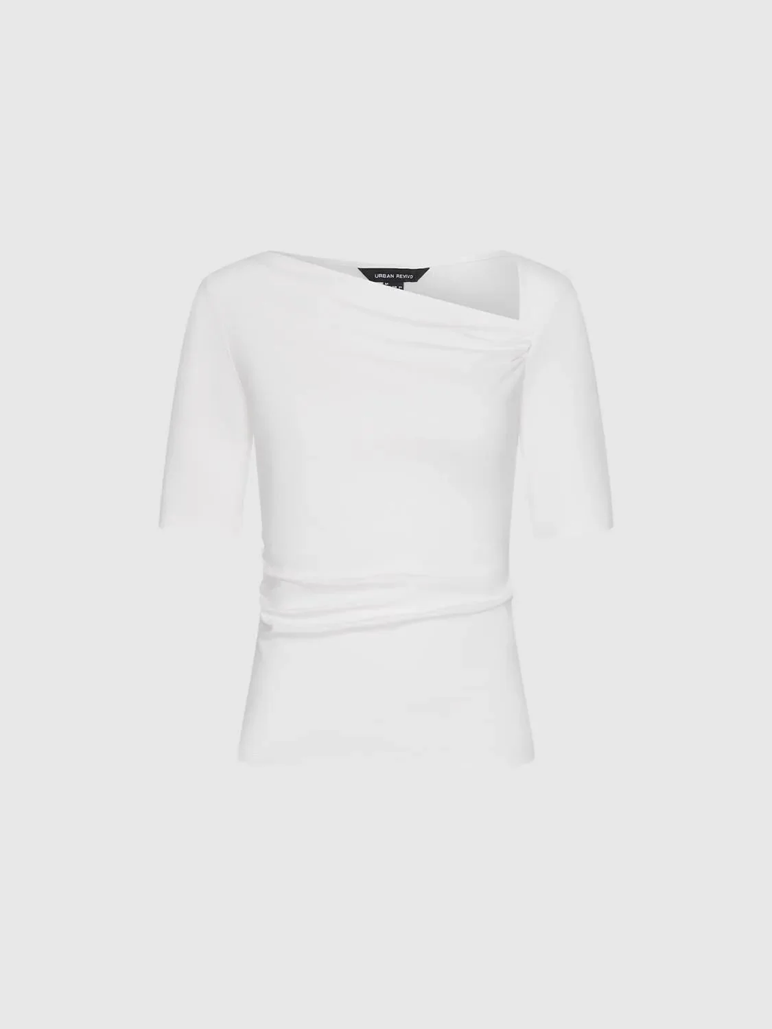 708-asymmetric-neck-ruched-viscose-cotton-t-shirt-23.webp Asymmetric Neck Ruched Viscose Cotton T Shirt