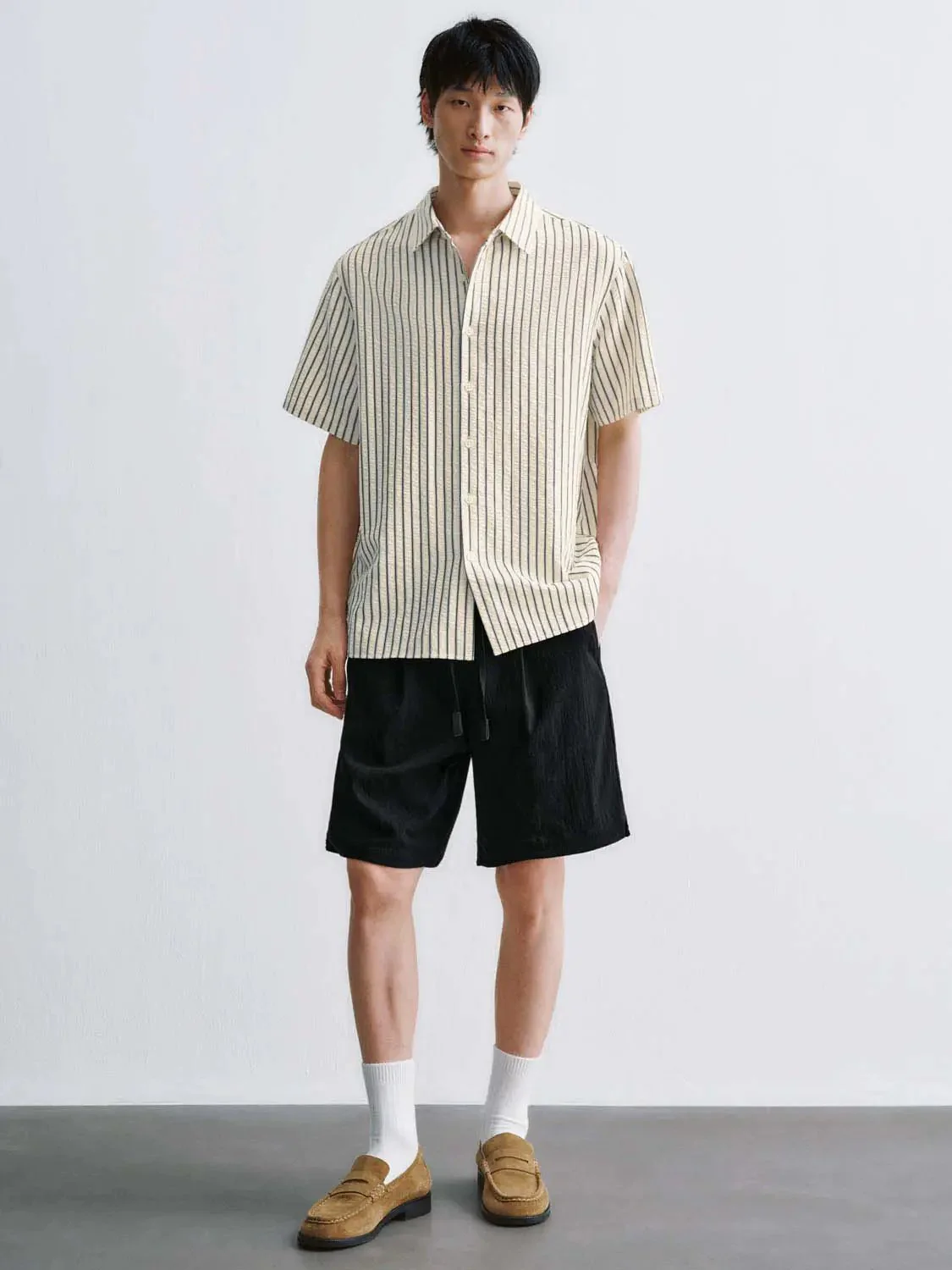 Contrast Striped Short Sleeve Shirts