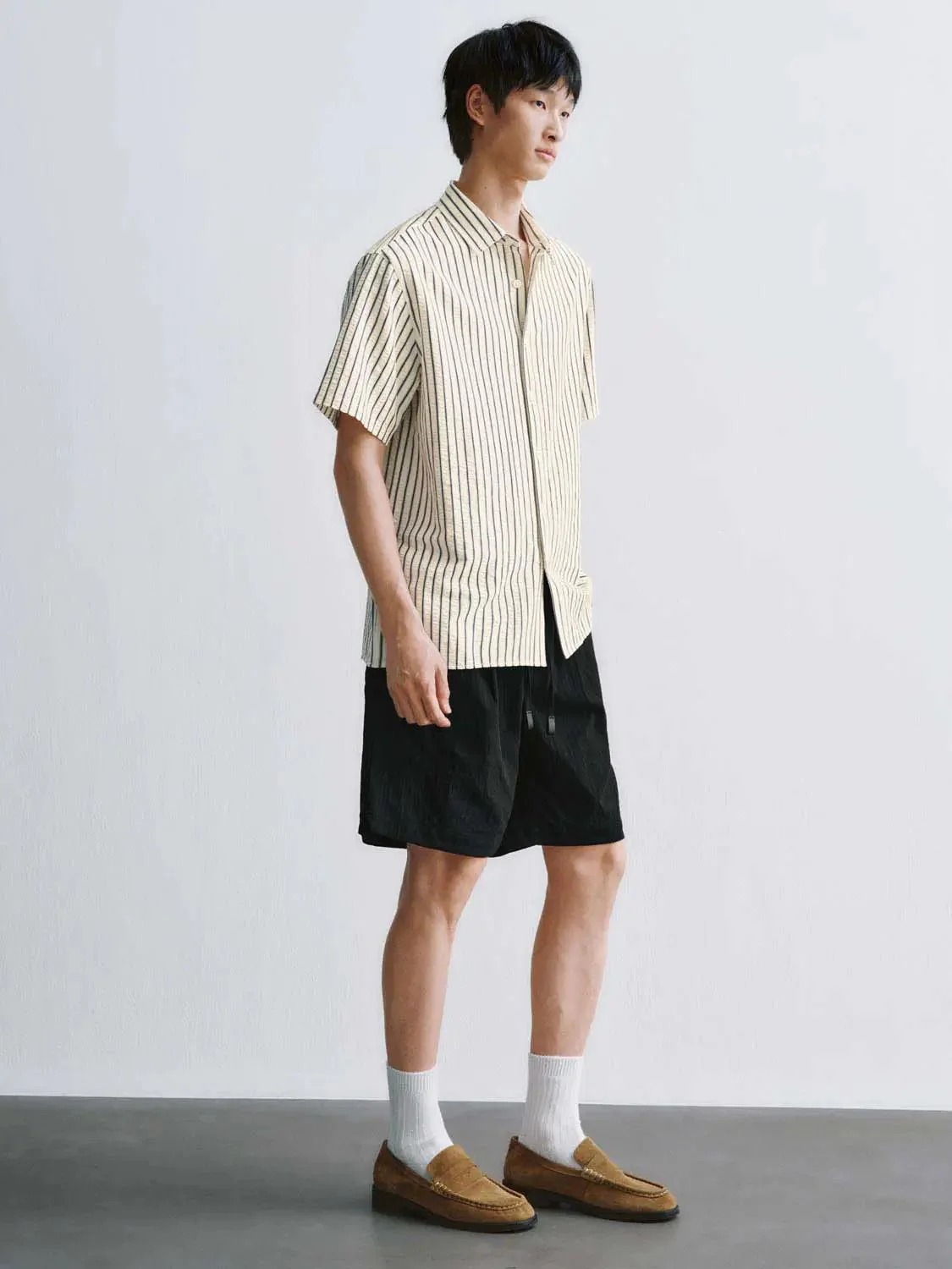 Contrast Striped Short Sleeve Shirts