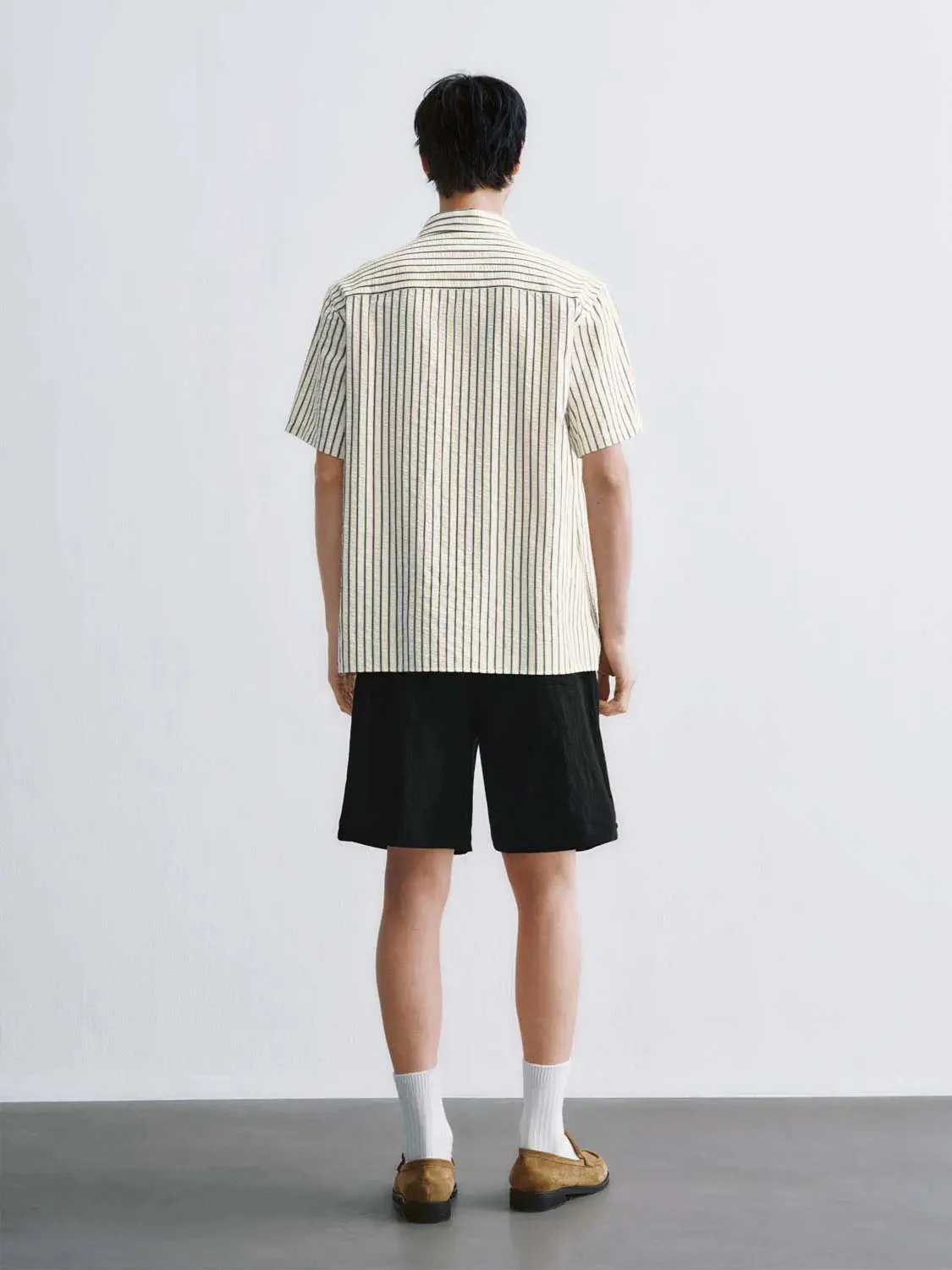 Contrast Striped Short Sleeve Shirts