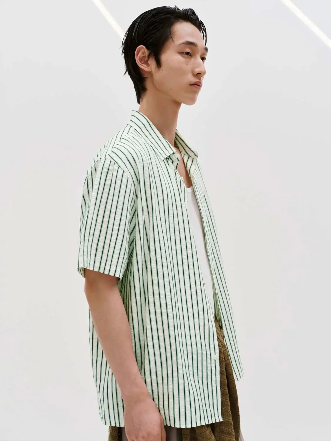 Contrast Striped Short Sleeve Shirts