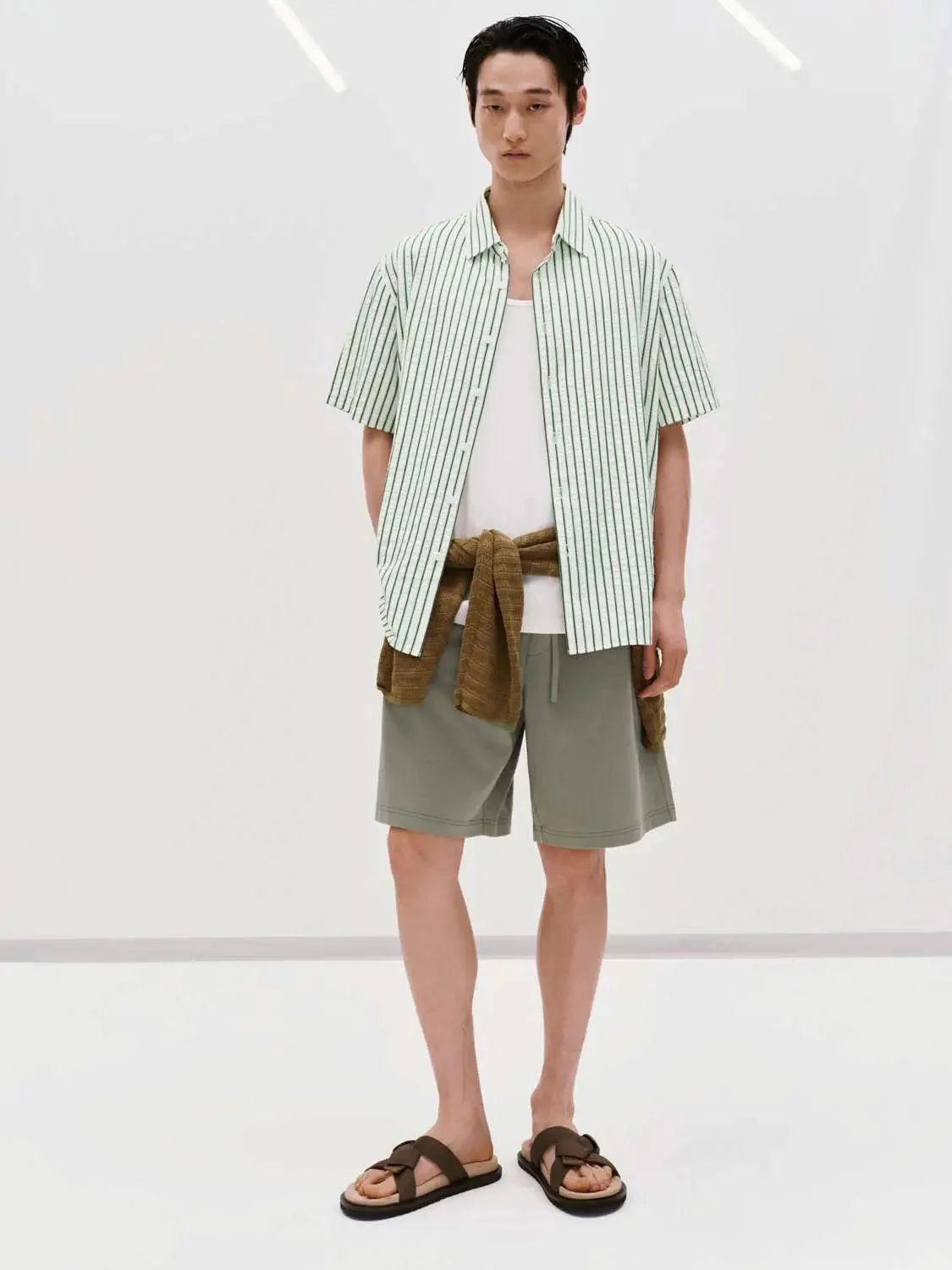 Contrast Striped Short Sleeve Shirts