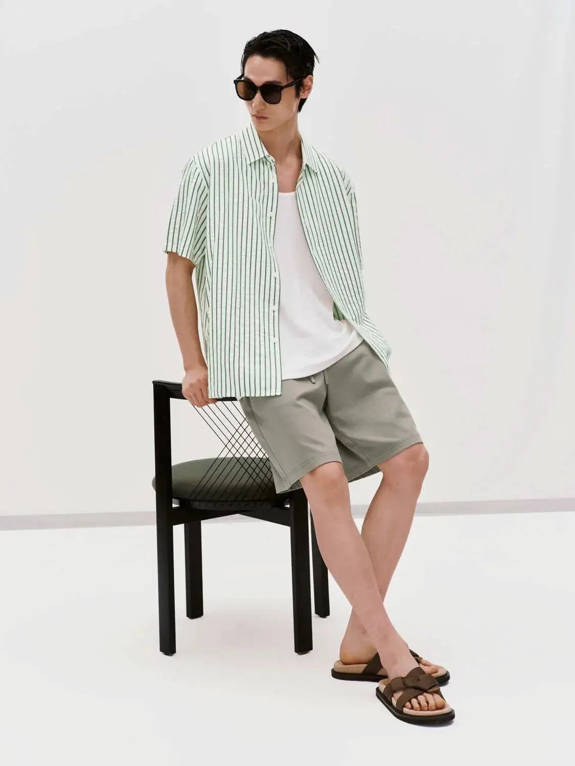Contrast Striped Short Sleeve Shirts