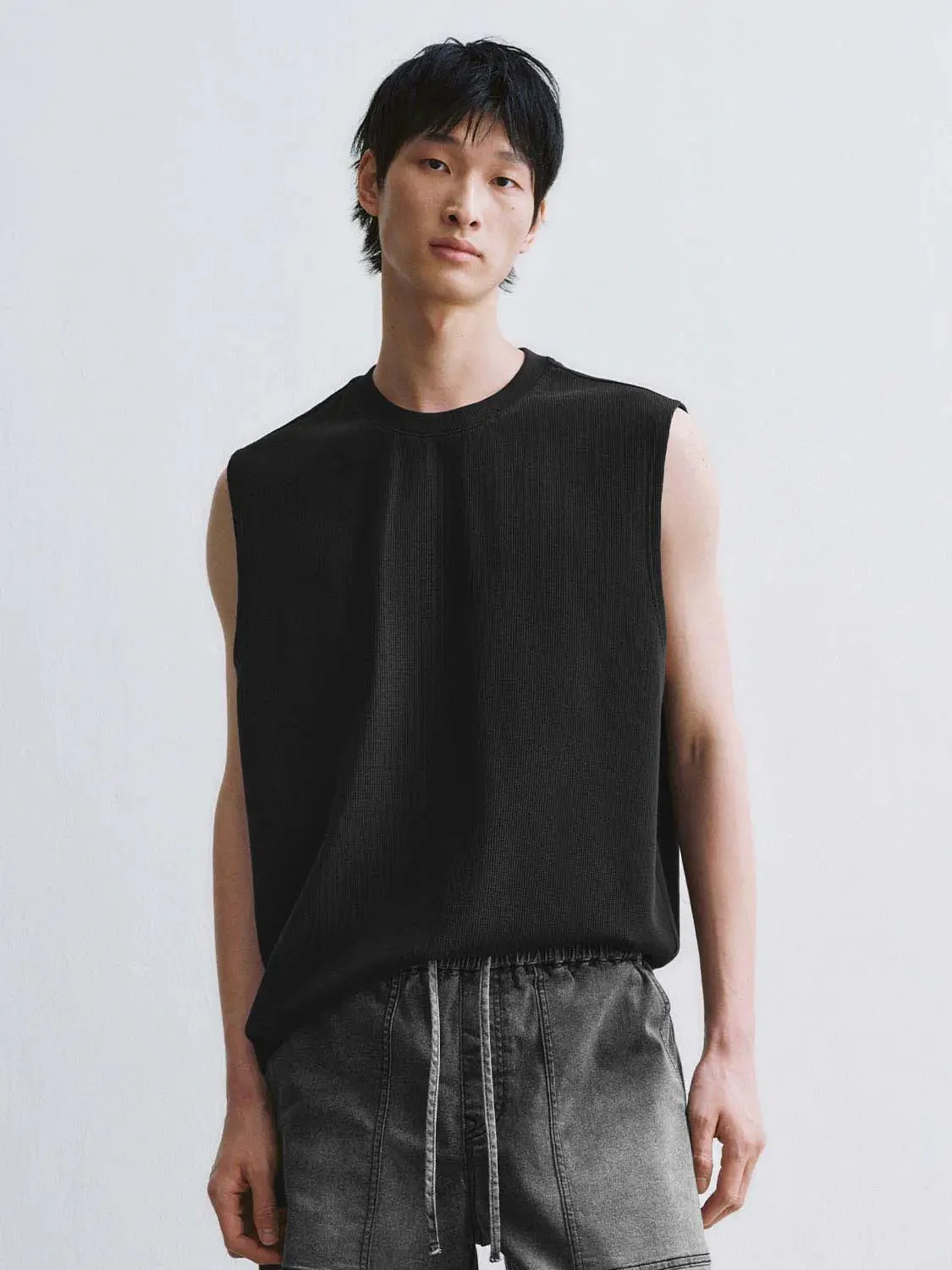7093-cotton-blend-rib-knit-crew-neck-tank-top-1.webp Cotton Blend Rib Knit Crew Neck Tank Top