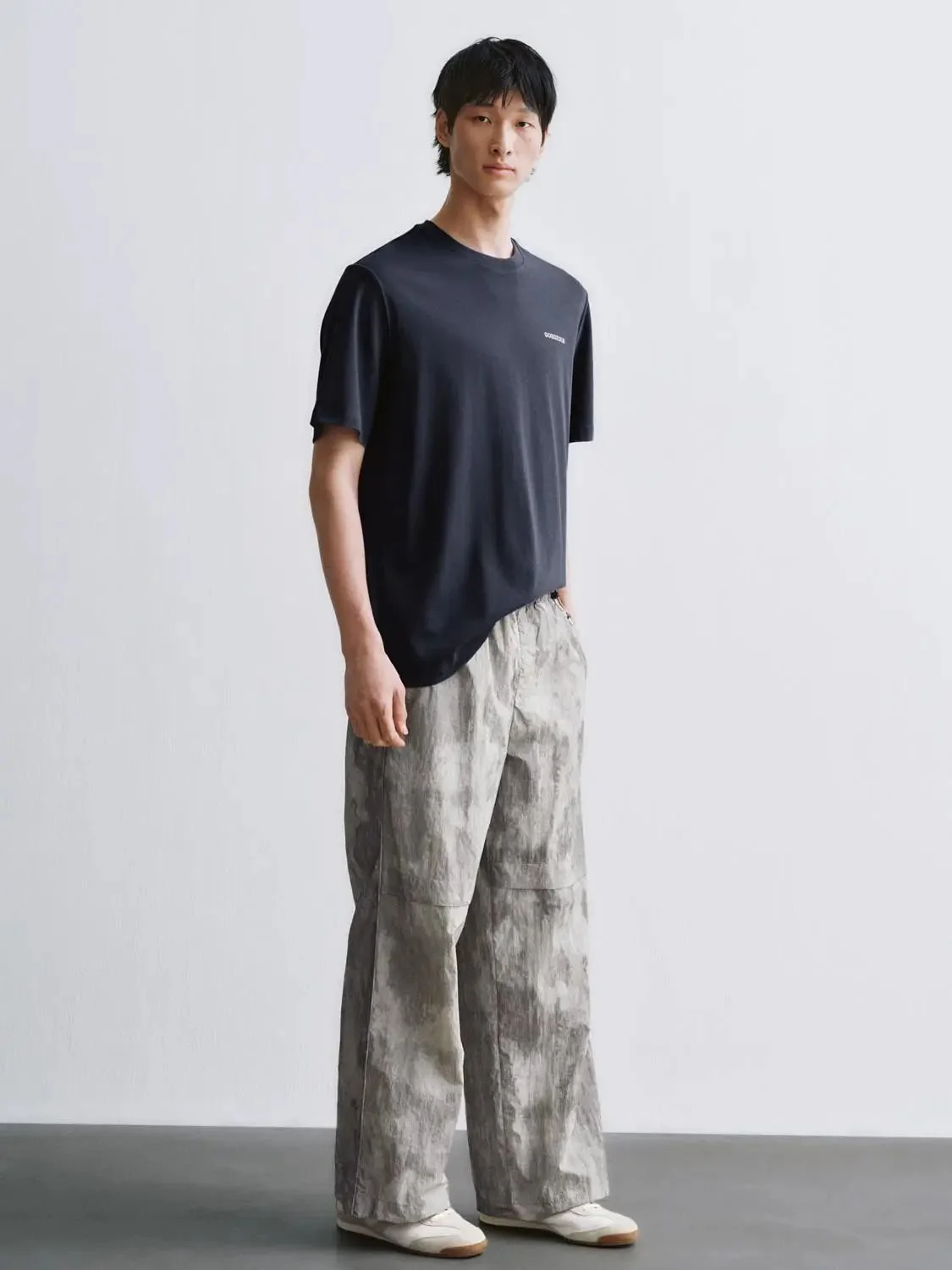 Printed Drawstring Wide Leg Pants