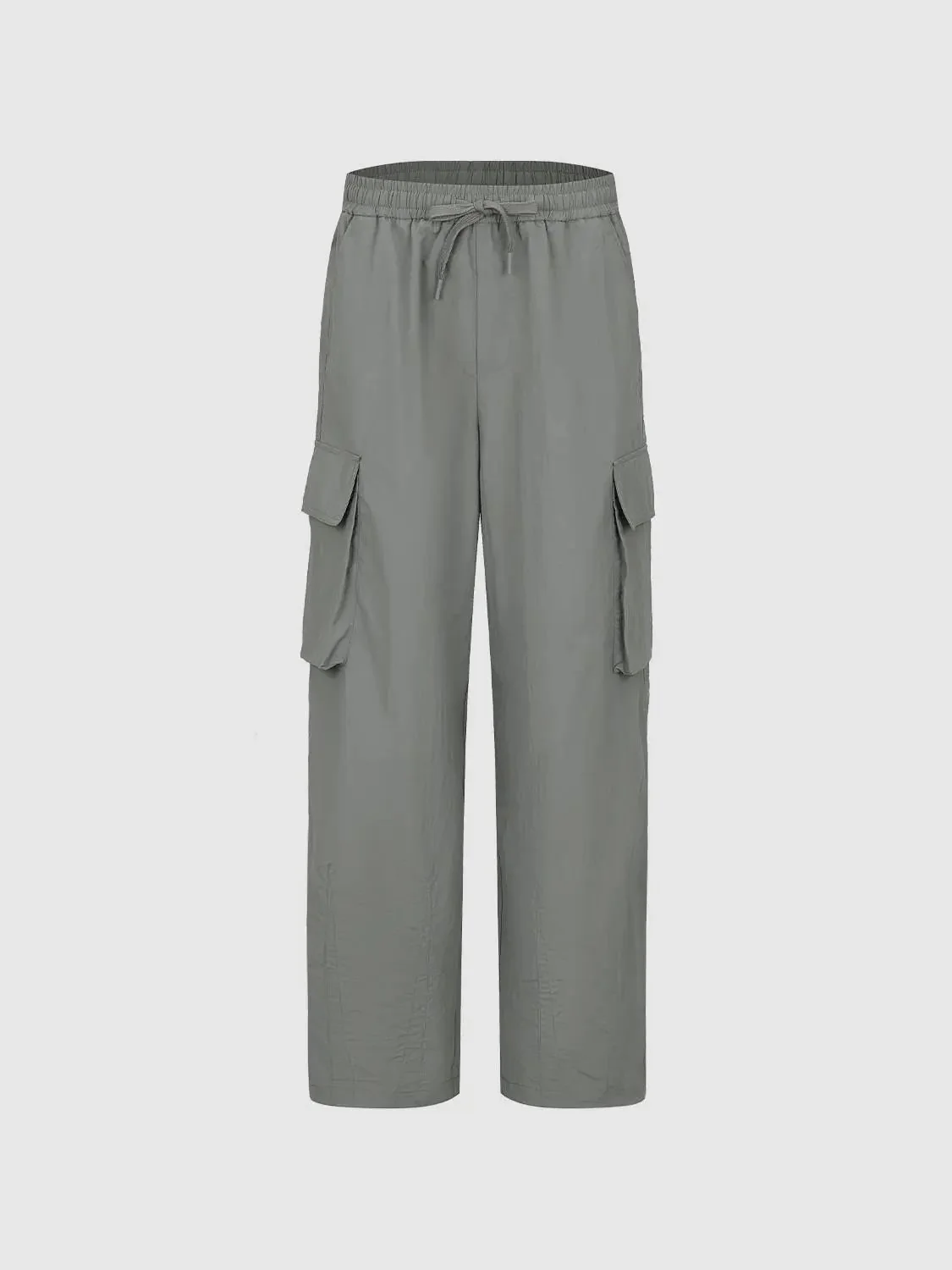 7224-flap-pocket-drawstring-straight-leg-cargo-pants-2.webp Flap Pocket Drawstring Straight Leg Cargo Pants