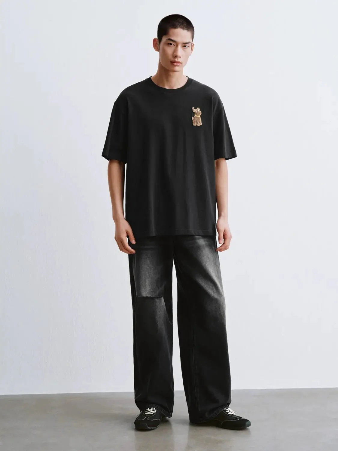 Cotton Teddy Bear Patch Relaxed Fit T Shirt