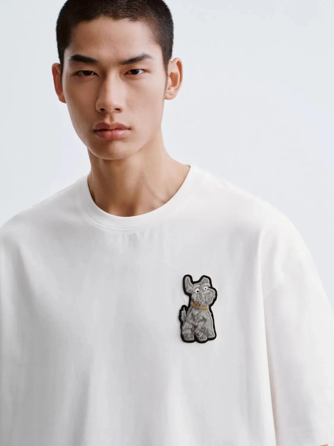 Cotton Teddy Bear Patch Relaxed Fit T Shirt