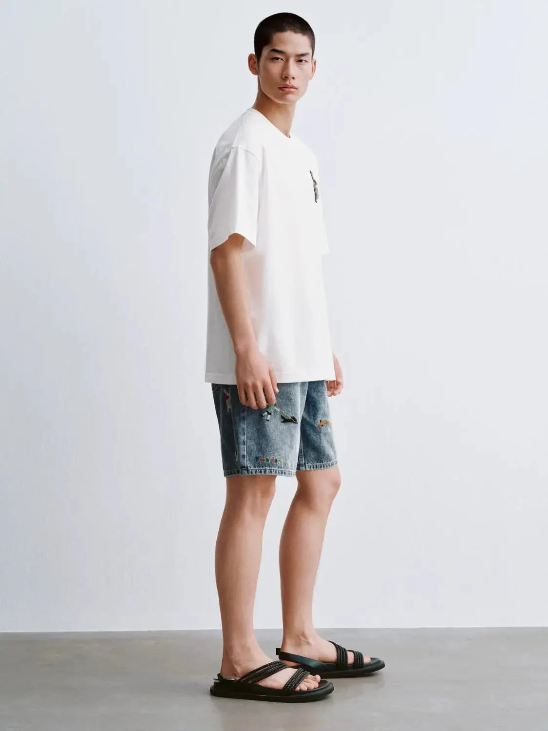 Cotton Teddy Bear Patch Relaxed Fit T Shirt