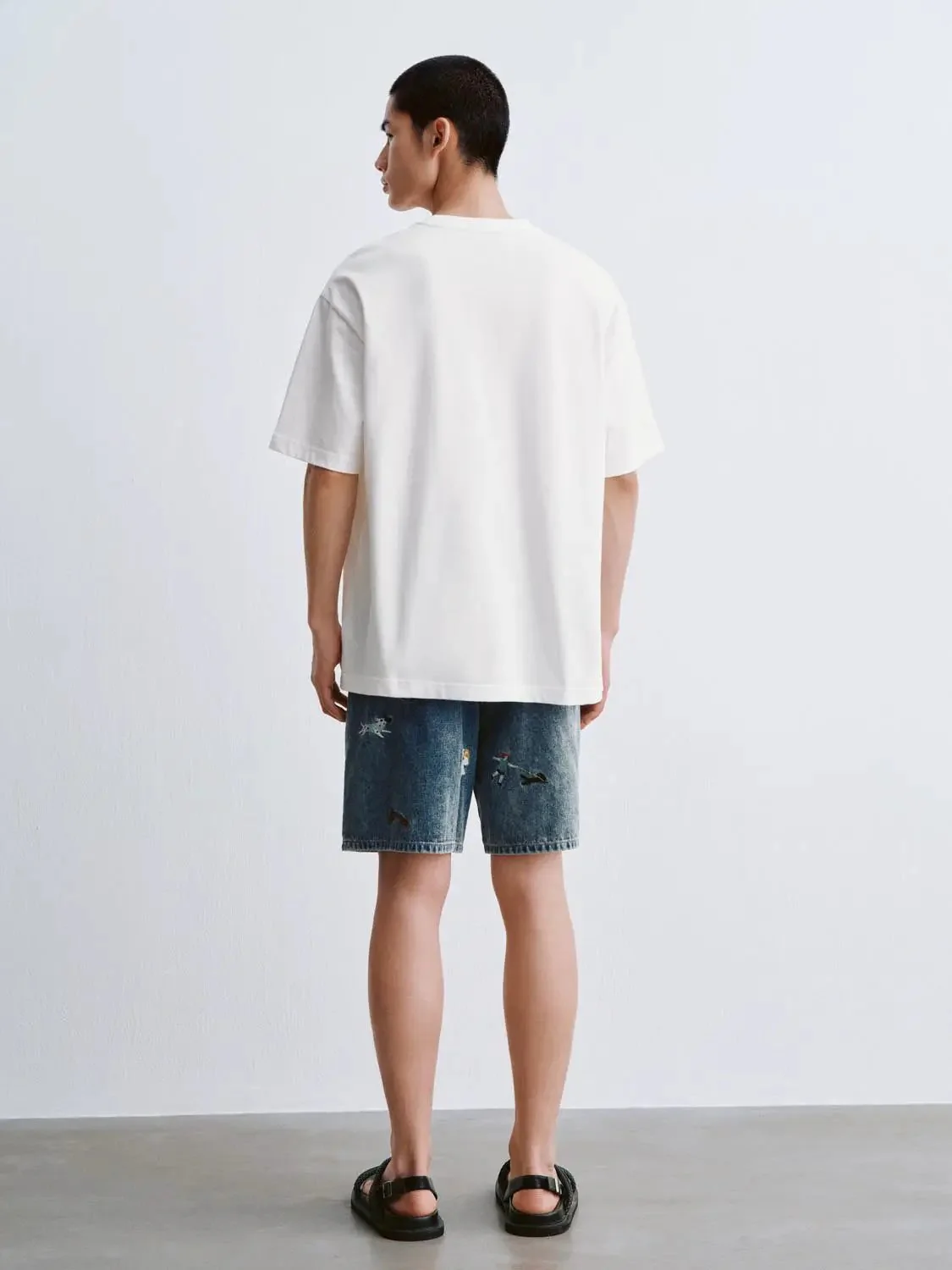 Cotton Teddy Bear Patch Relaxed Fit T Shirt