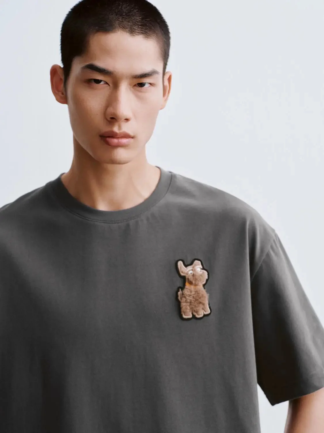 Cotton Teddy Bear Patch Relaxed Fit T Shirt