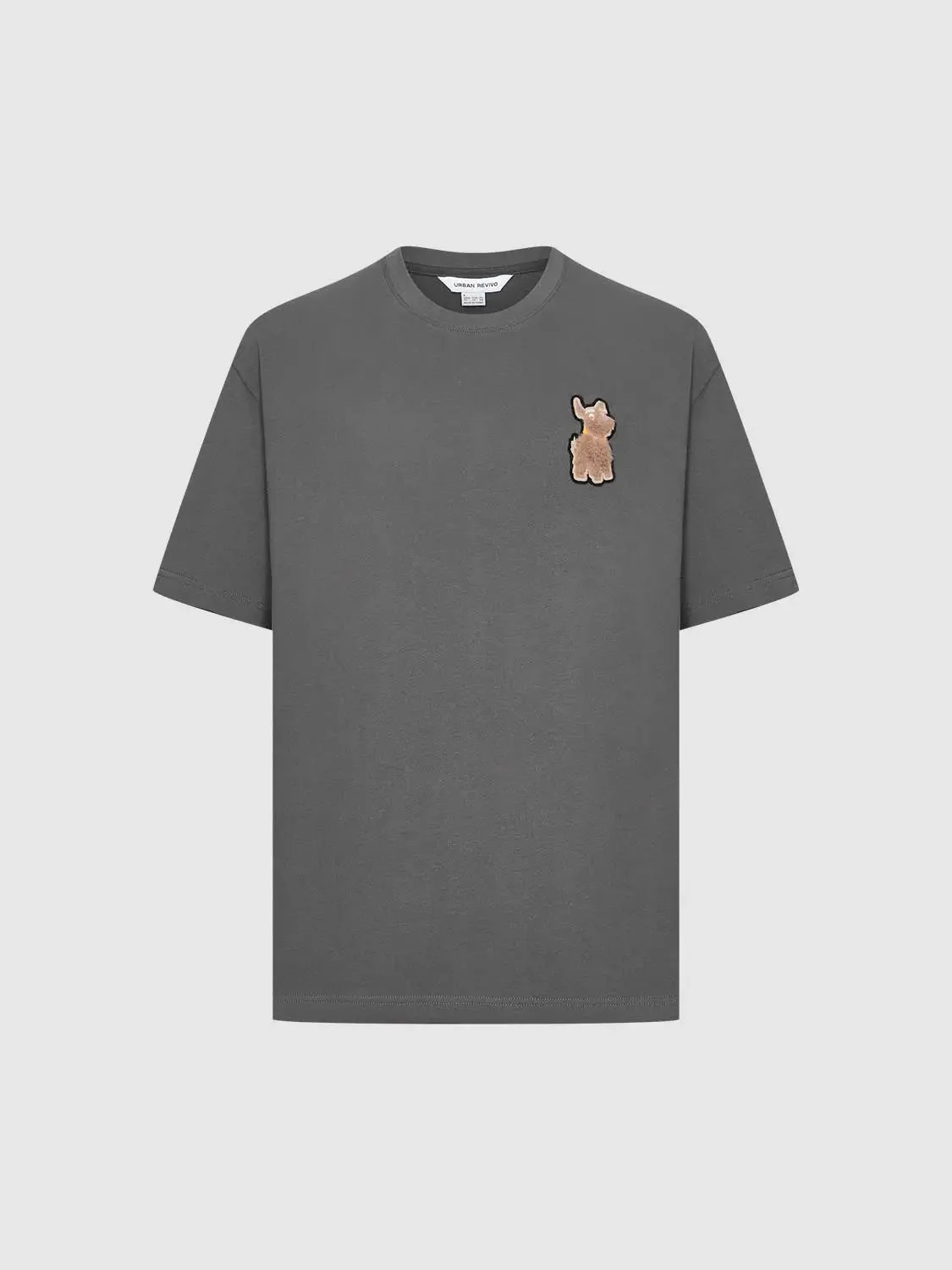 Cotton Teddy Bear Patch Relaxed Fit T Shirt