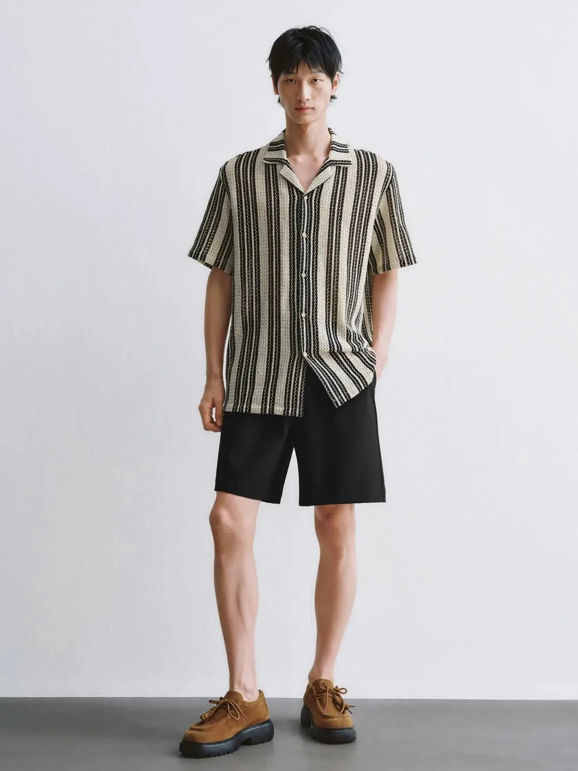 7301-striped-short-sleeve-crochet-shirts-5.webp Striped Short Sleeve Crochet Shirts