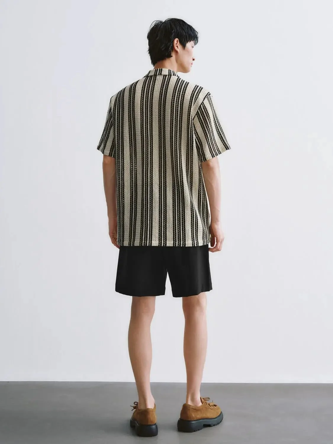7301-striped-short-sleeve-crochet-shirts-6.webp Striped Short Sleeve Crochet Shirts