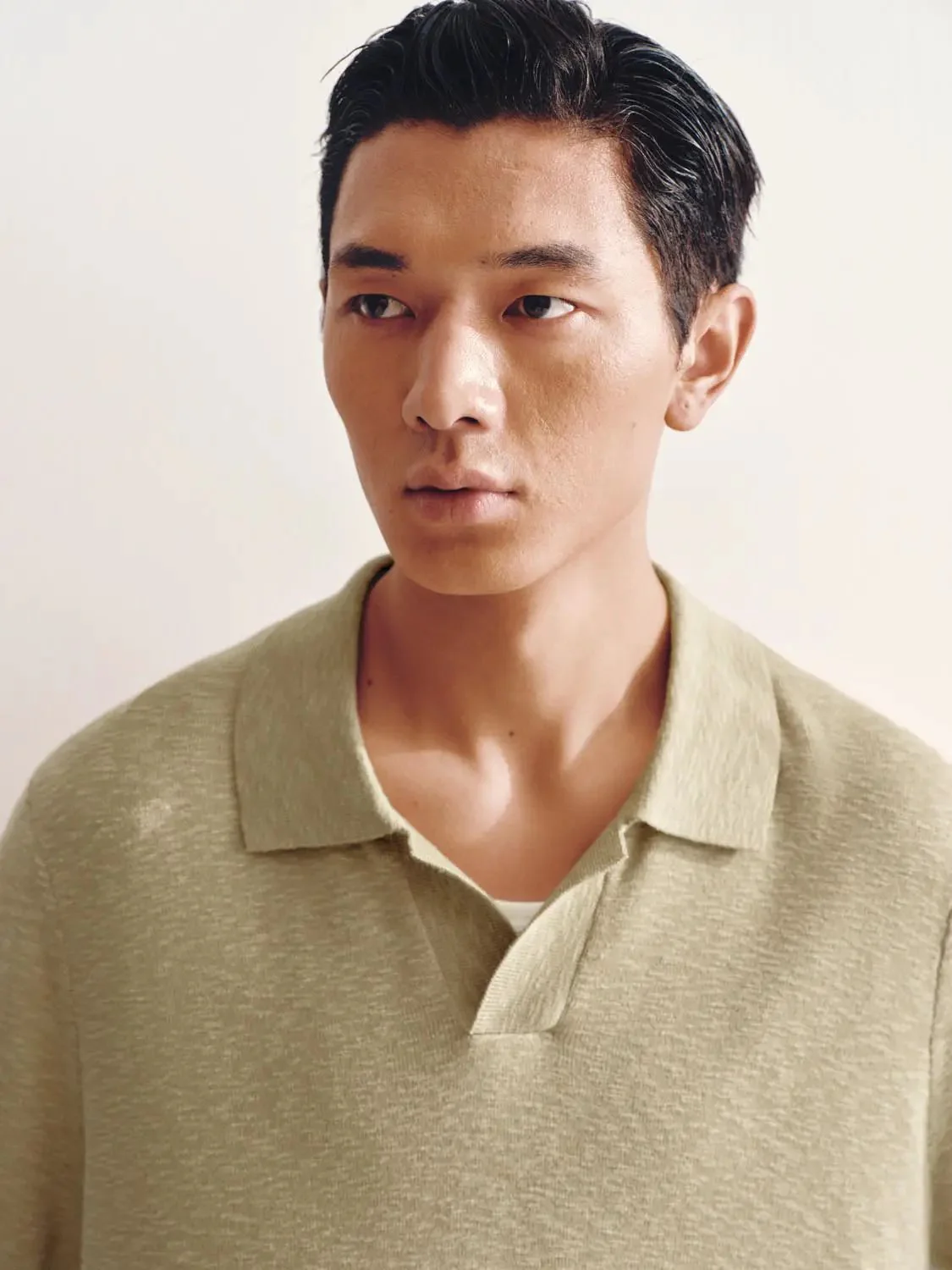 7351-polo-neck-short-sleeve-knitted-t-shirts-3.webp Polo Neck Short Sleeve Knitted T-Shirts