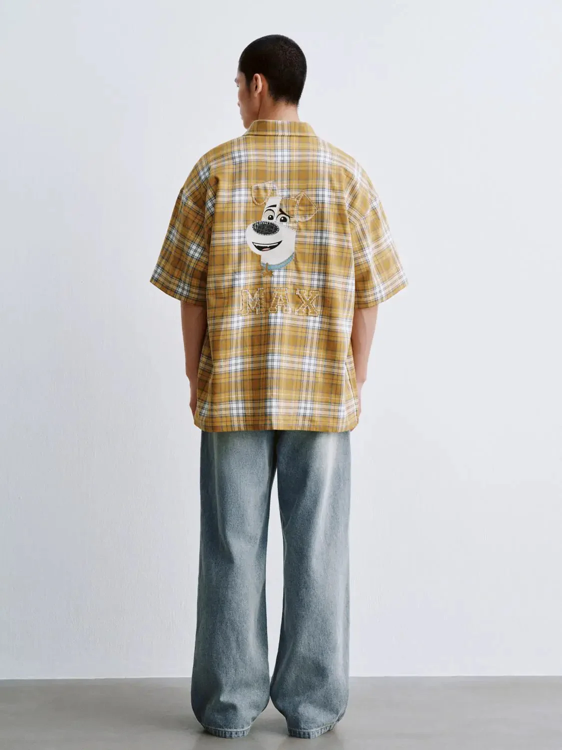 7379-patchwork-contrast-check-short-sleeve-shirts-6.webp Patchwork Contrast Check Short Sleeve Shirts