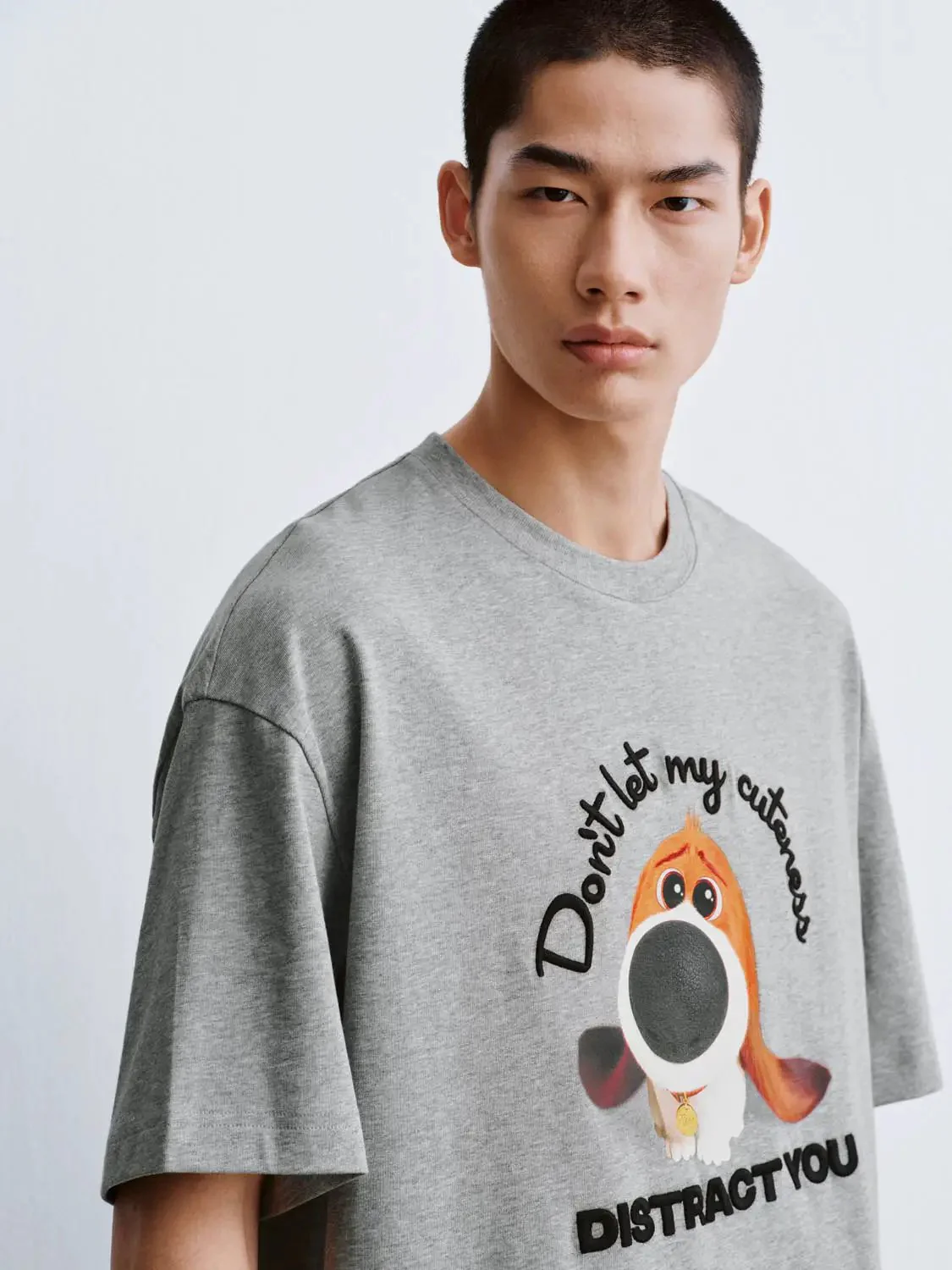 Graphic Cartoon Dog Print Cotton T Shirt
