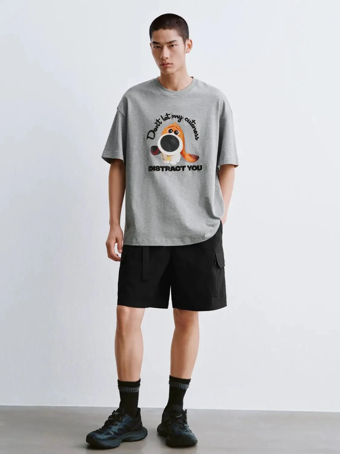 Graphic Cartoon Dog Print Cotton T Shirt