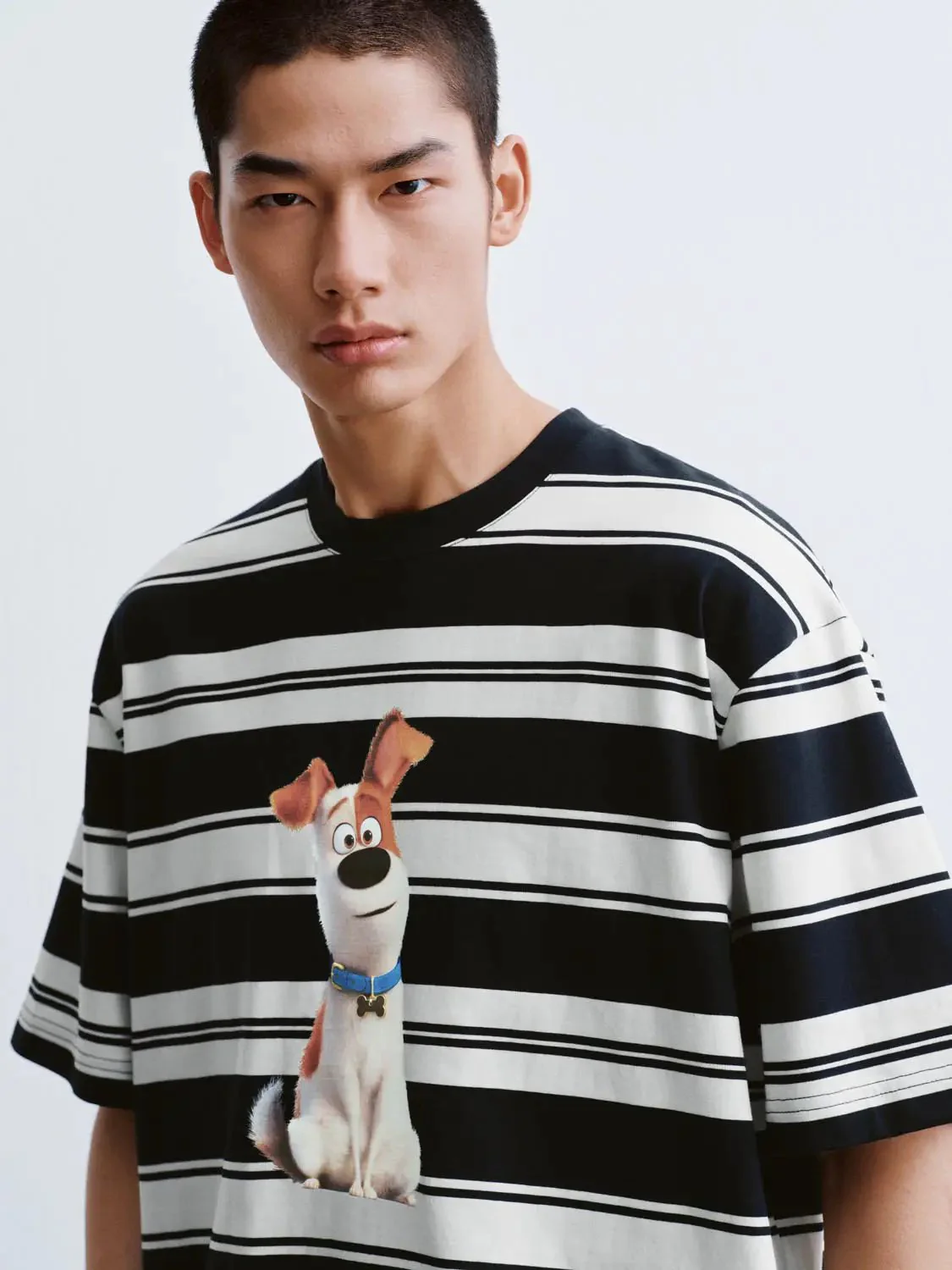 7390-cotton-printed-contrast-striped-dog-graphic-t-shirt-3.webp Cotton Printed Contrast Striped Dog Graphic T Shirt