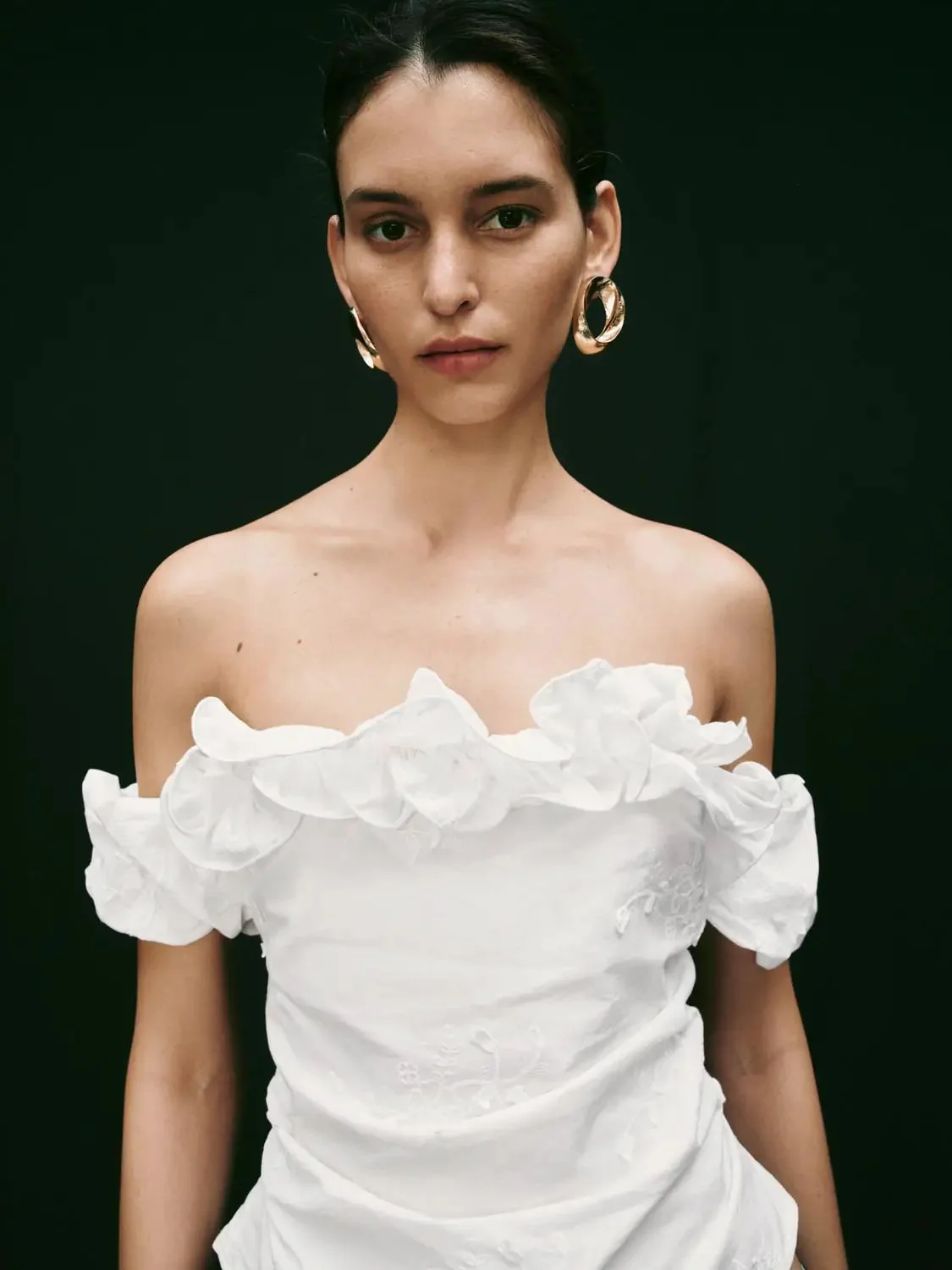 741-ruffle-trim-embroidered-boat-neck-cotton-shirts-3.webp Ruffle Trim Embroidered Boat Neck Cotton Shirts