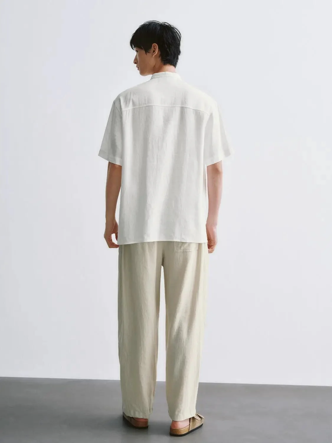String Belted Barrel Leg Pants
