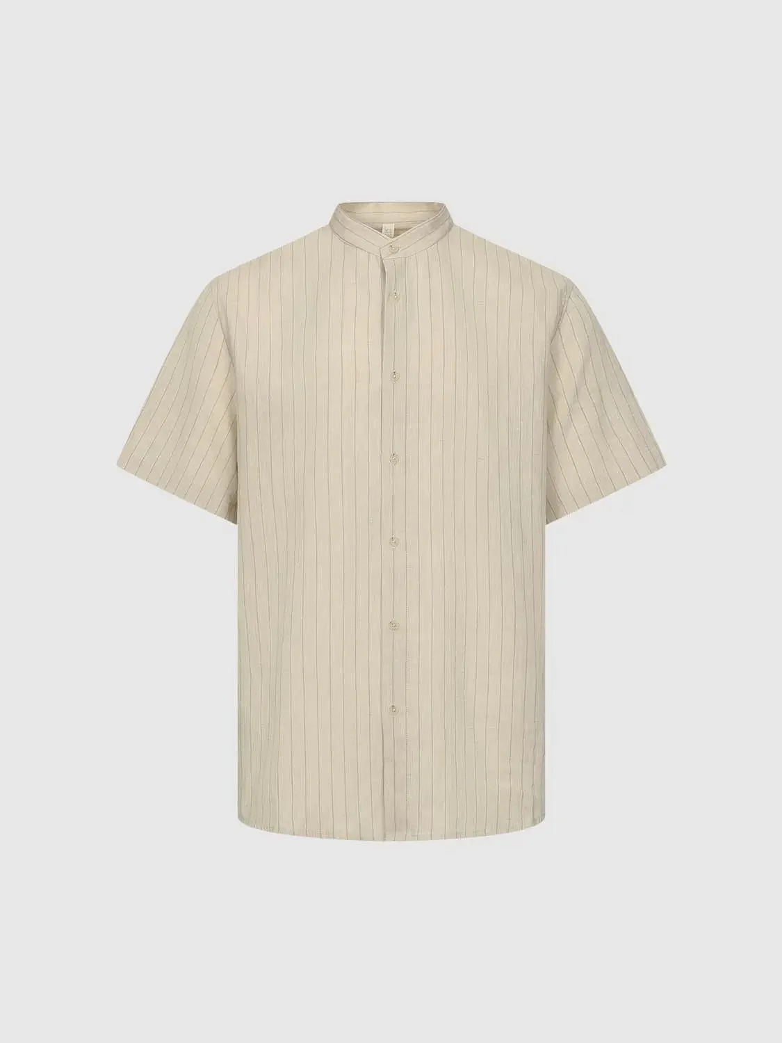 7448-striped-collarless-short-sleeve-shirts-7.webp Striped Collarless Short Sleeve Shirts