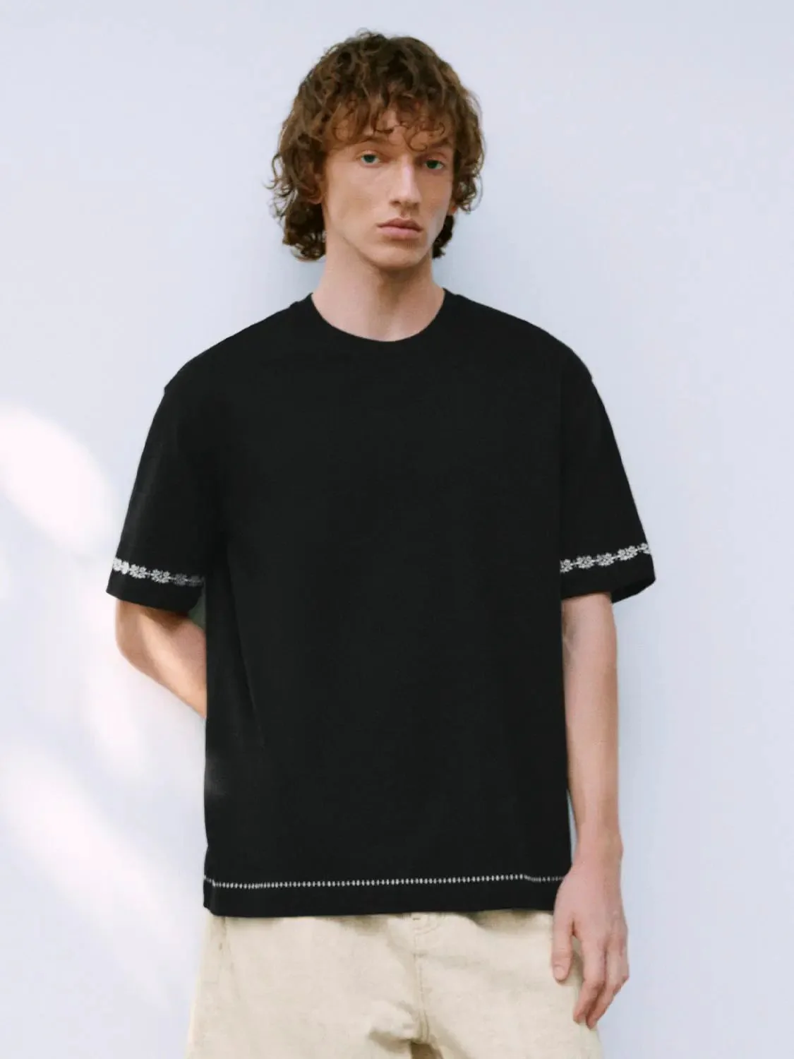 7461-embroidered-trim-cotton-crew-neck-t-shirt-1.webp Embroidered Trim Cotton Crew Neck T Shirt