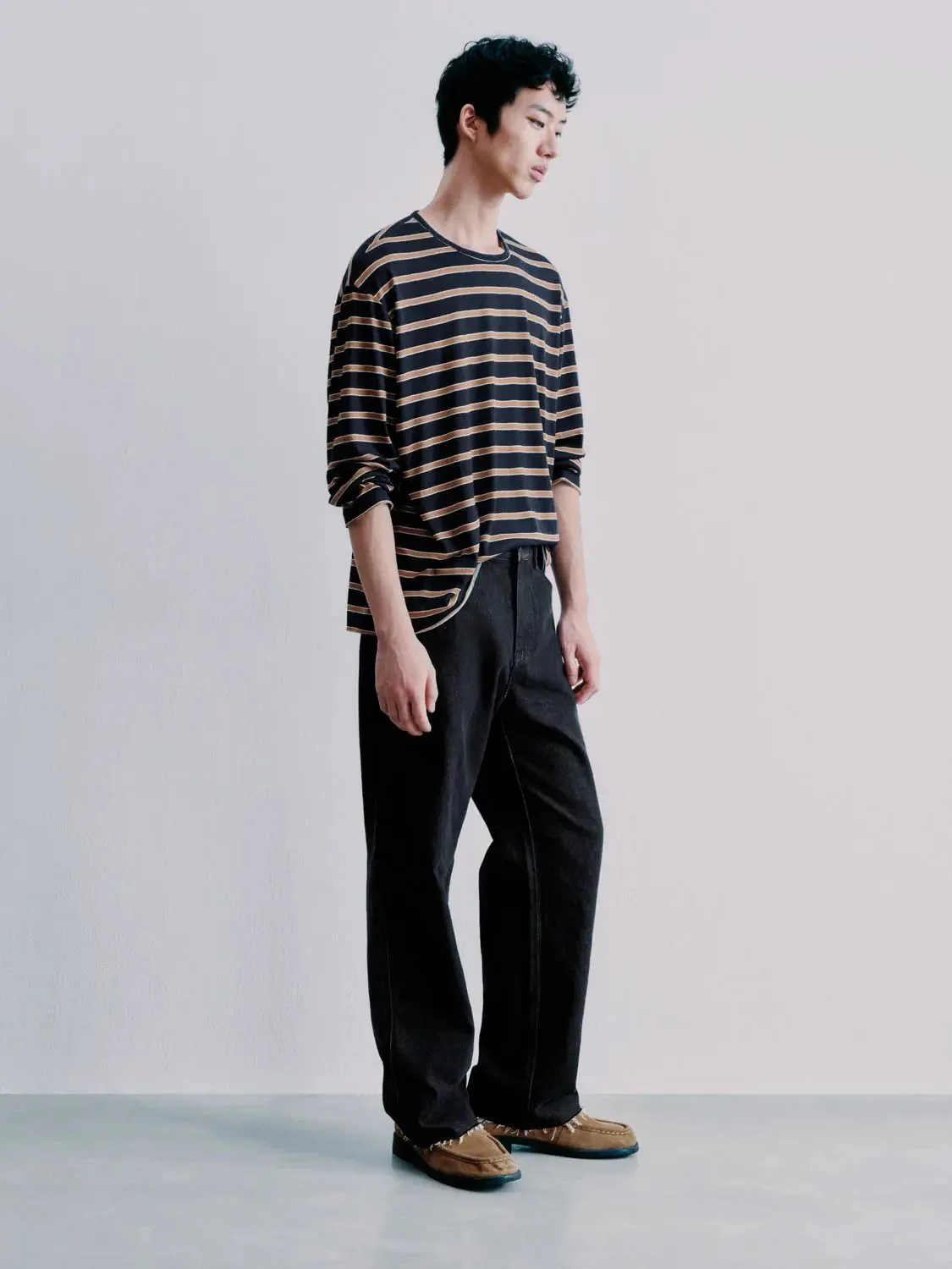 7488-lyocell-blend-contrast-striped-crew-neck-long-sleeve-t-shirt-5.webp Lyocell Blend Contrast Striped Crew Neck Long Sleeve T Shirt