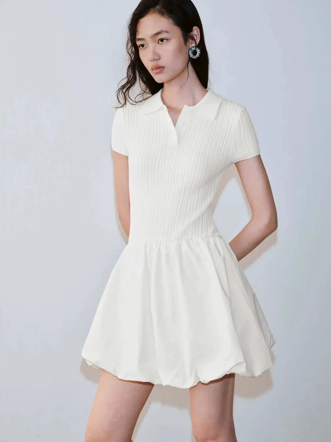 753-viscose-knit-polo-neck-dress-balloon-dresses-10.webp Viscose Knit Polo Neck Dress Balloon Dresses