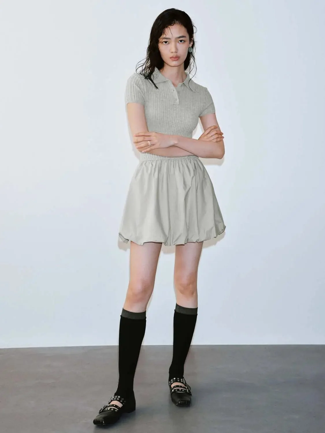 753-viscose-knit-polo-neck-dress-balloon-dresses-5.webp Viscose Knit Polo Neck Dress Balloon Dresses