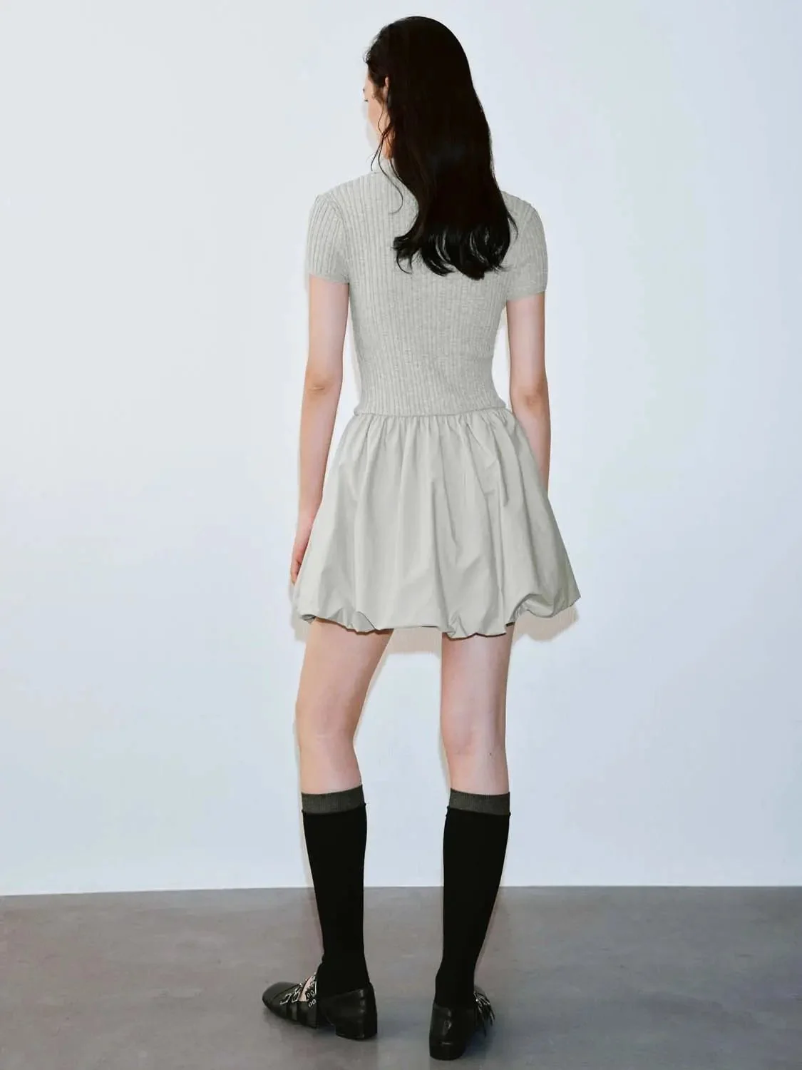 753-viscose-knit-polo-neck-dress-balloon-dresses-6.webp Viscose Knit Polo Neck Dress Balloon Dresses