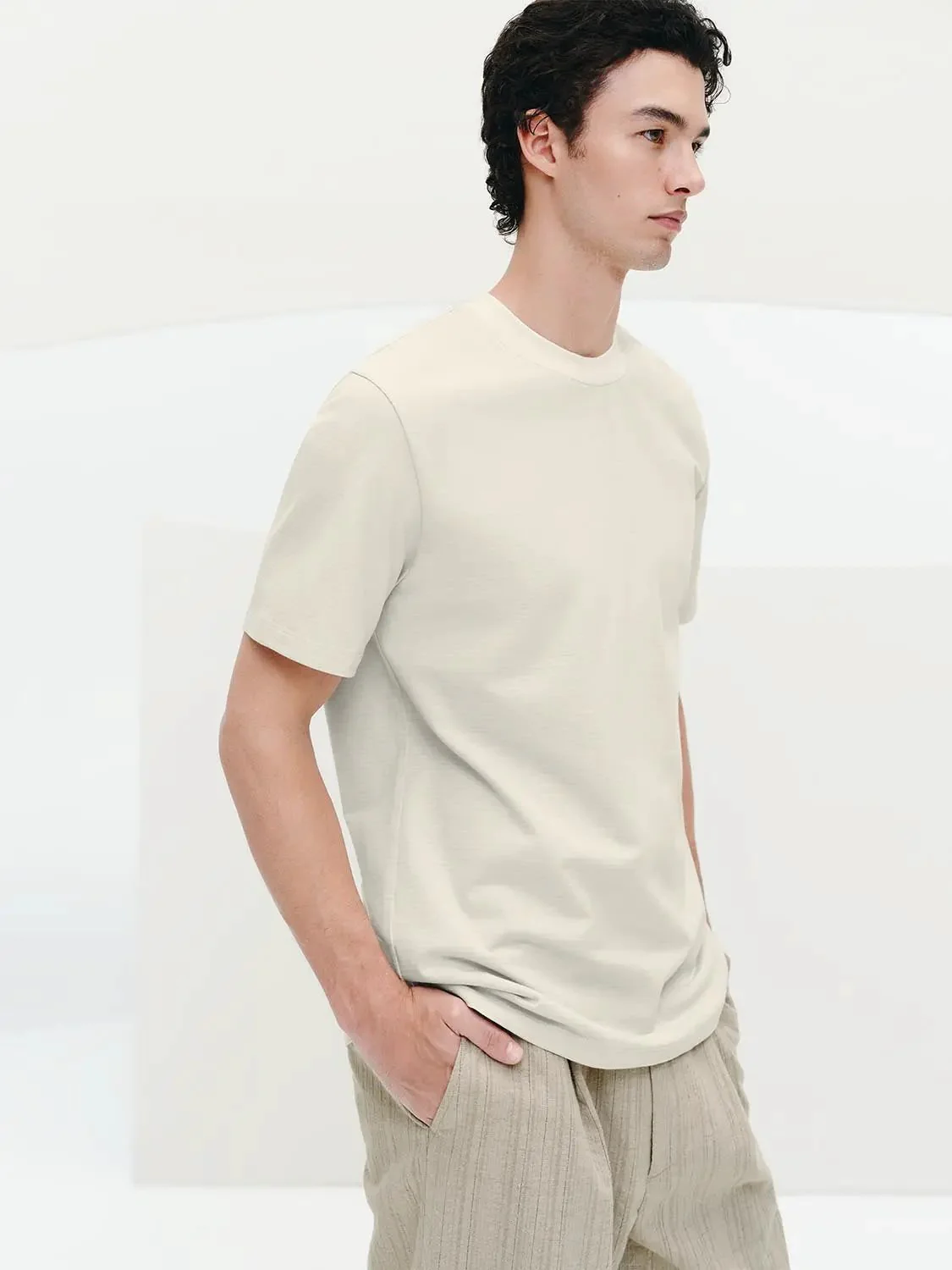 7574-cotton-knit-crew-neck-with-subtle-stretch-t-shirt-2.webp Cotton Knit Crew Neck With Subtle Stretch T Shirt
