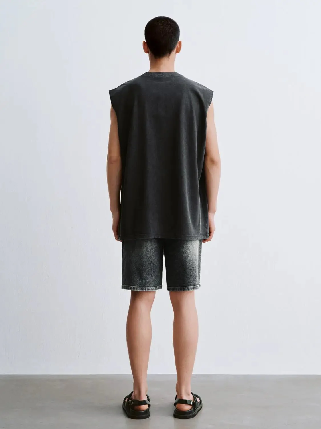 Cotton Graphic Print Crew Neck Vest