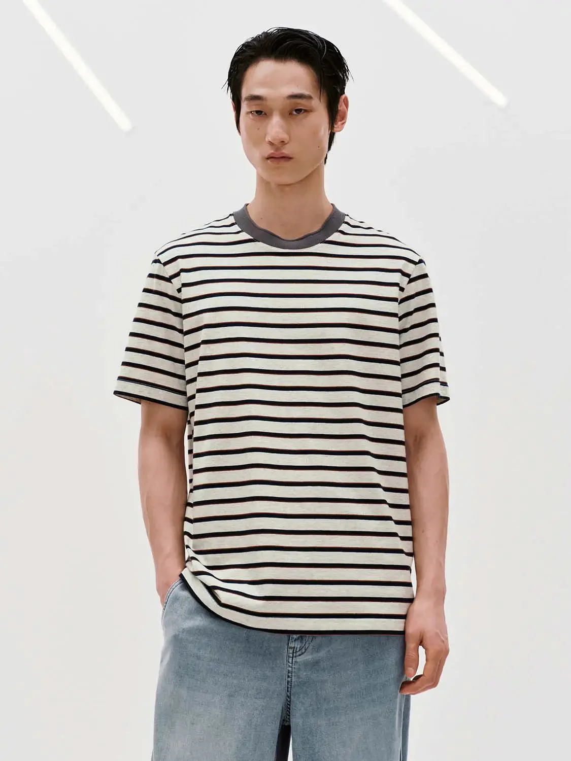 7594-cotton-crew-neck-contrast-striped-t-shirt-9.webp Cotton Crew Neck Contrast Striped T Shirt