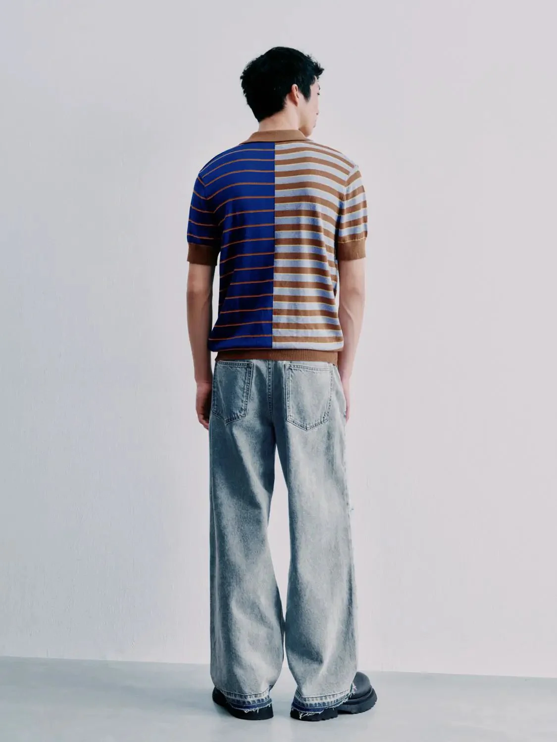 7626-polo-neck-contrast-spliced-knitted-t-shirts-6.webp Polo Neck Contrast Spliced Knitted T-Shirts