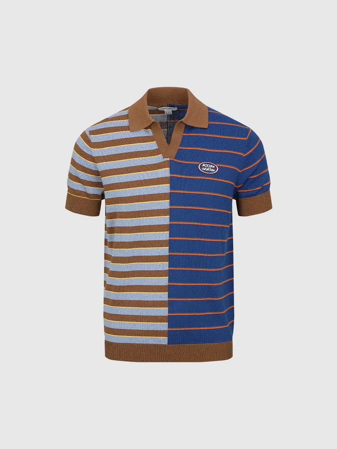 7626-polo-neck-contrast-spliced-knitted-t-shirts-7.webp Polo Neck Contrast Spliced Knitted T-Shirts