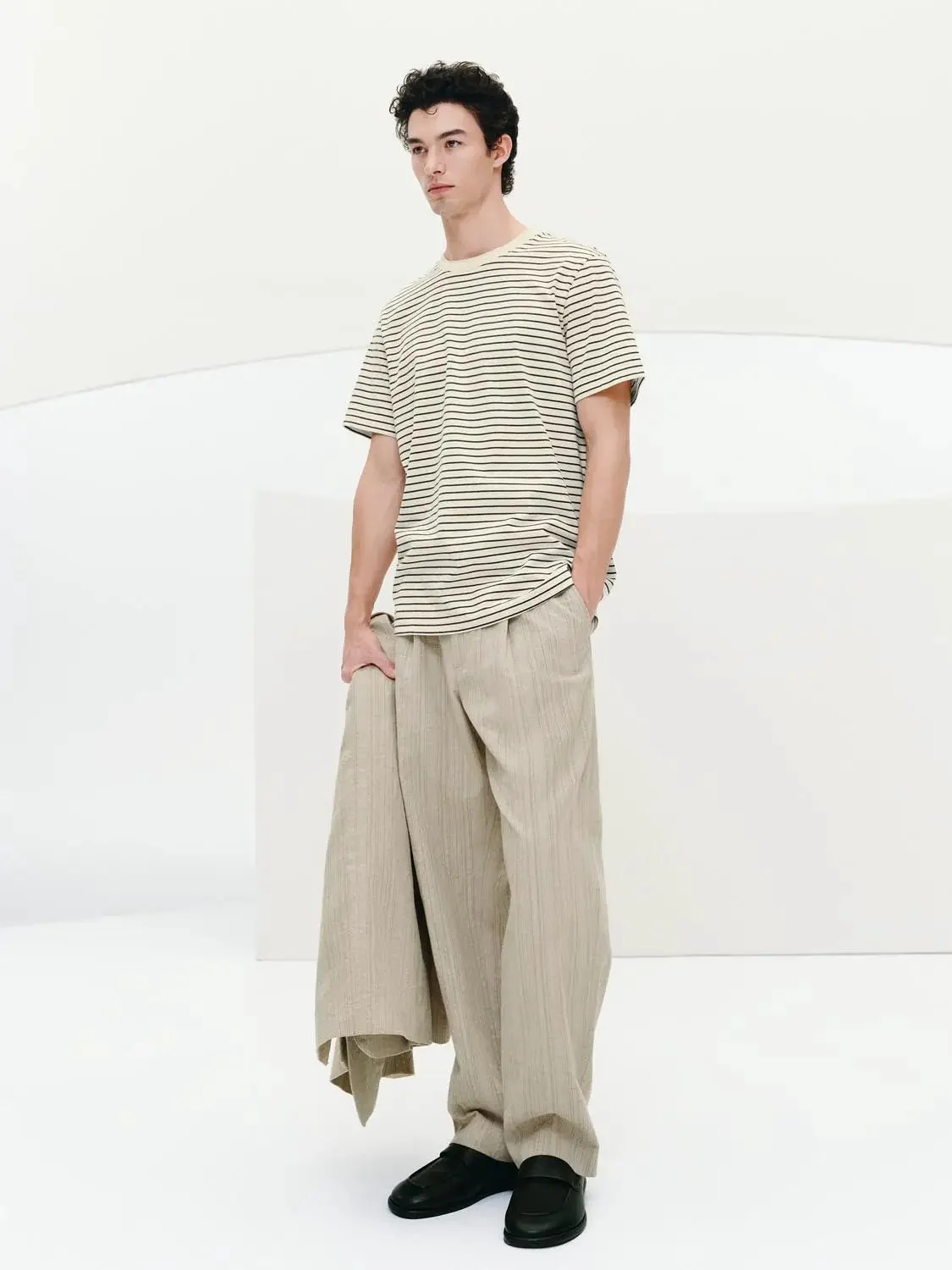 7674-cotton-blend-crew-neck-contrast-striped-t-shirt-4.webp Cotton Blend Crew Neck Contrast Striped T Shirt