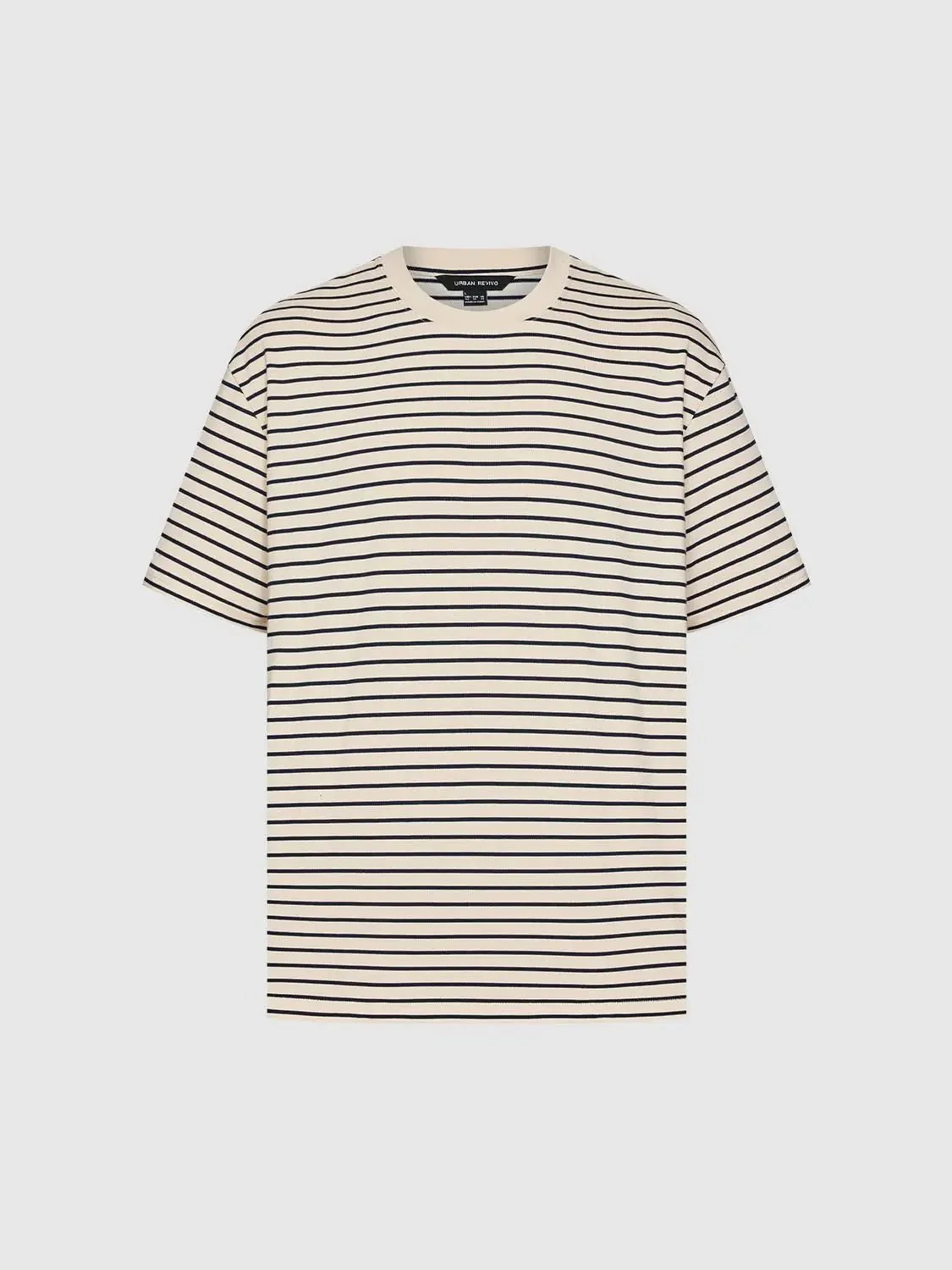 7687-crew-neck-cotton-blend-contrast-striped-t-shirt-7.webp Crew Neck Cotton Blend Contrast Striped T Shirt
