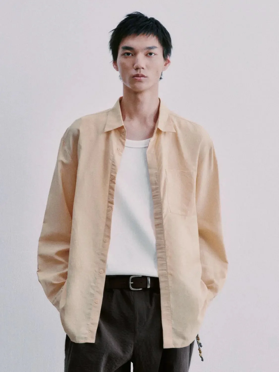 Linen Blend Patch Pocket Shirts