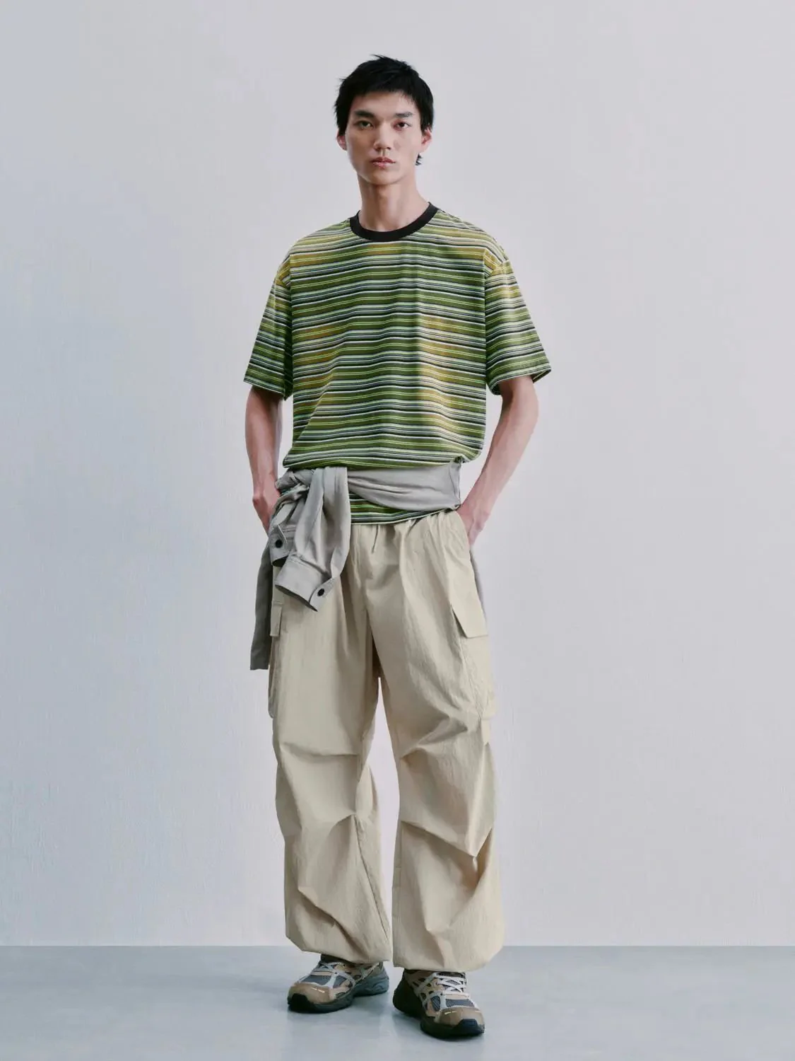 Cotton Crew Neck Contrast Striped T Shirt