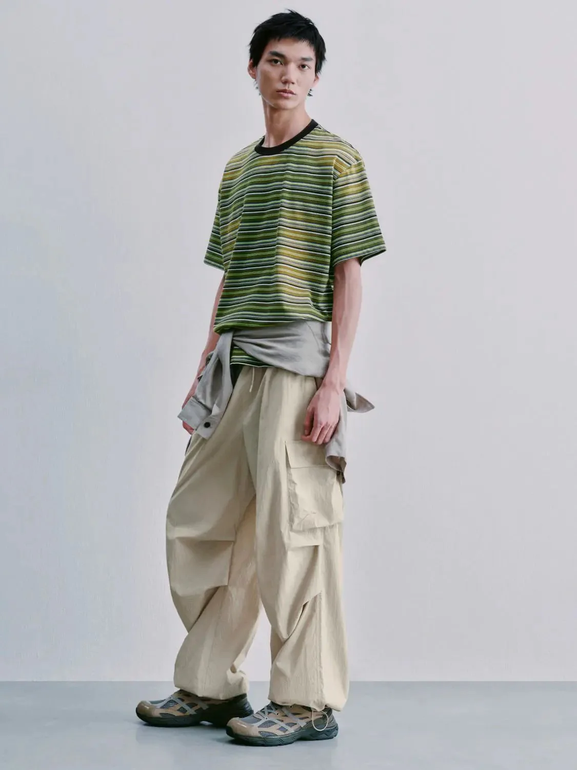 Cotton Crew Neck Contrast Striped T Shirt