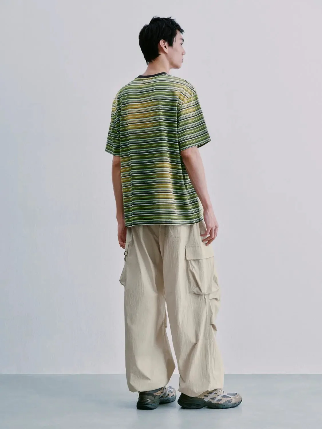 Cotton Crew Neck Contrast Striped T Shirt