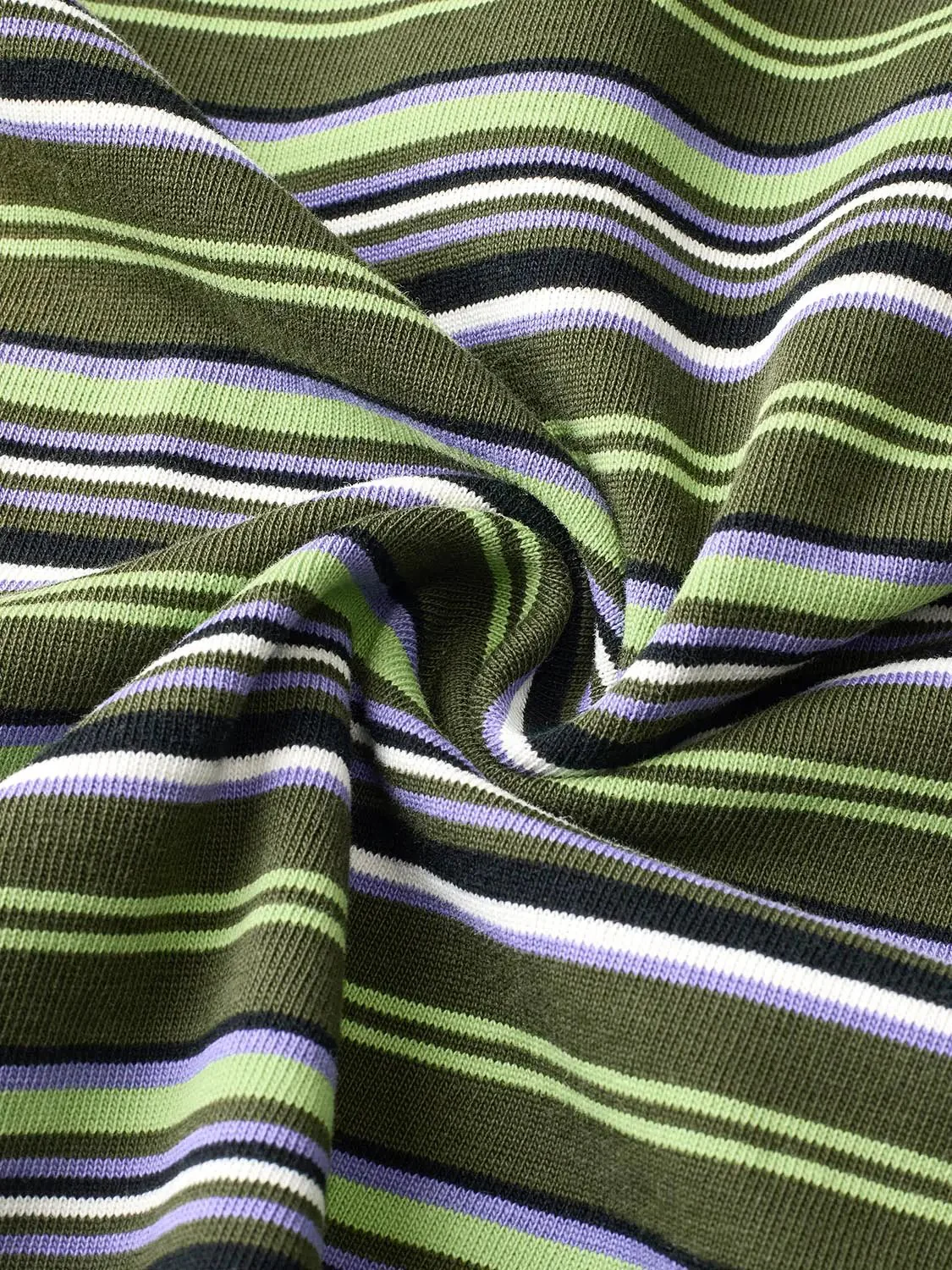 Cotton Crew Neck Contrast Striped T Shirt