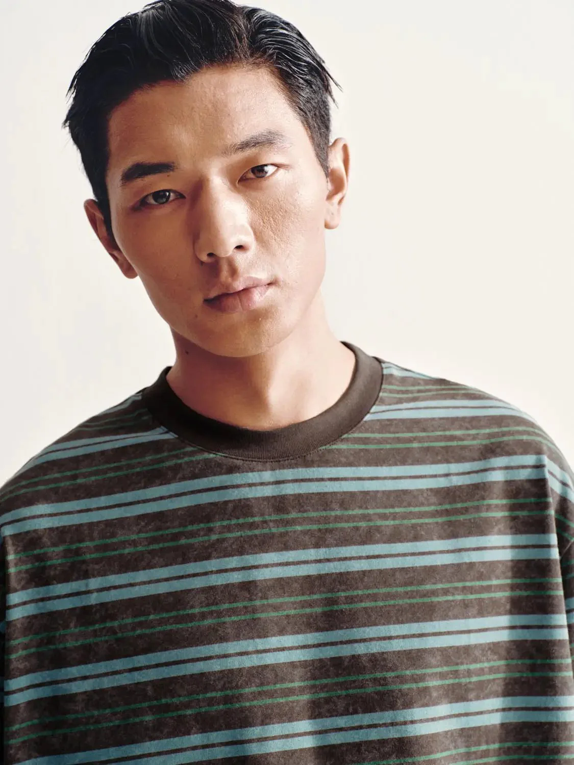 7836-cotton-blend-contrast-striped-crew-neck-t-shirt-3.webp Cotton Blend Contrast Striped Crew Neck T Shirt