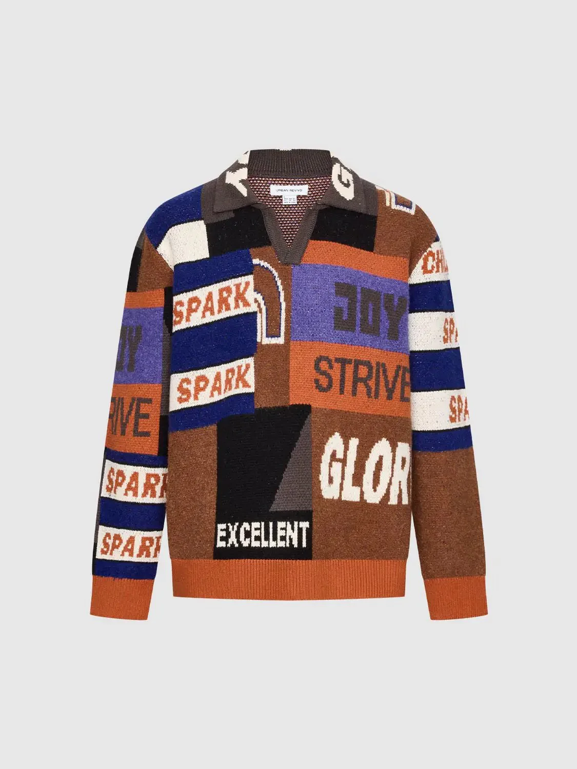 8024-polo-neck-contrast-intarsia-long-sleeve-knitted-t-shirts-1.webp Polo Neck Contrast Intarsia Long Sleeve Knitted T-Shirts