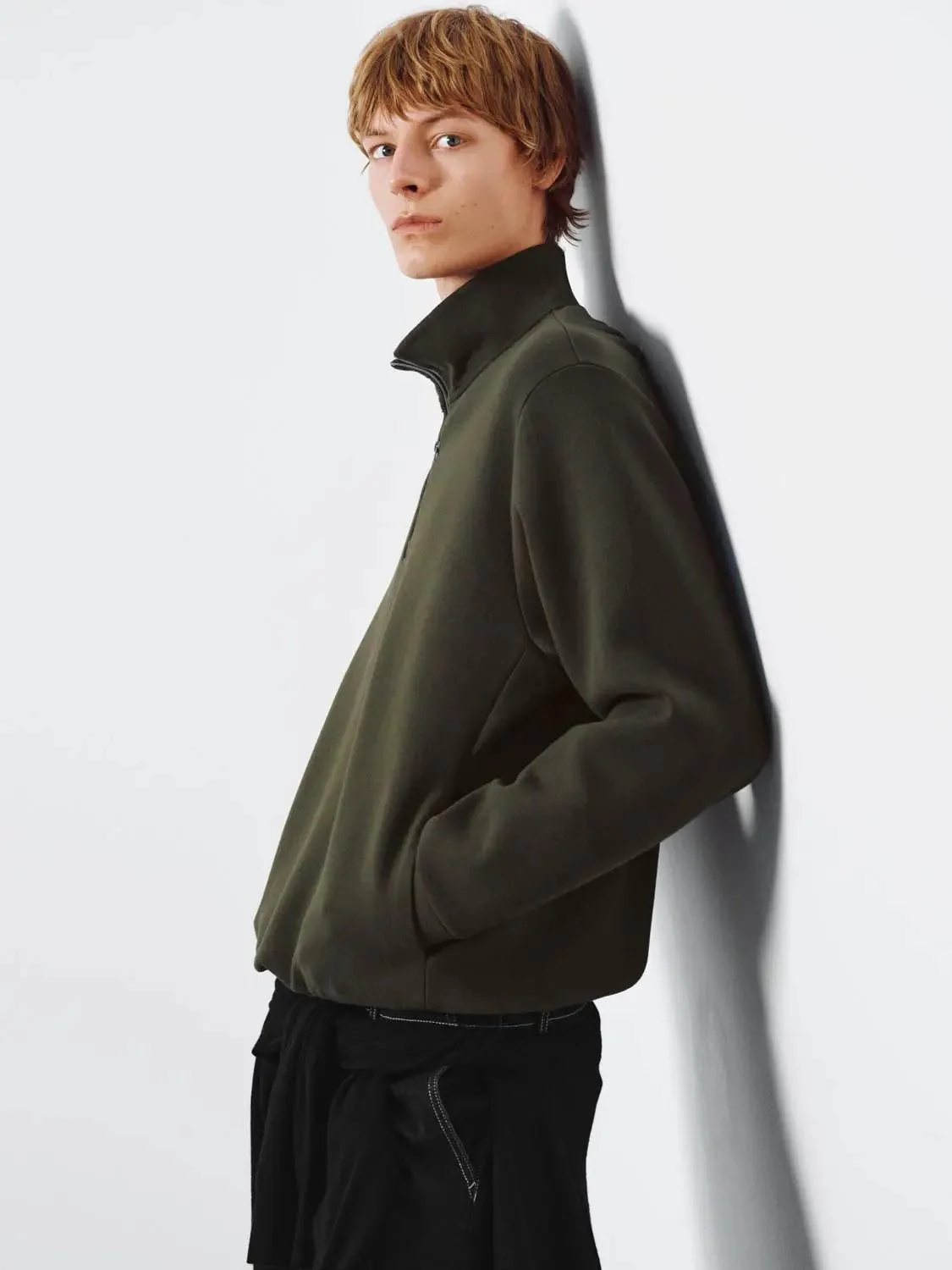 8030-mock-neck-half-zip-stretch-knit-sweatshirts-2.webp Mock Neck Half Zip Stretch Knit Sweatshirts