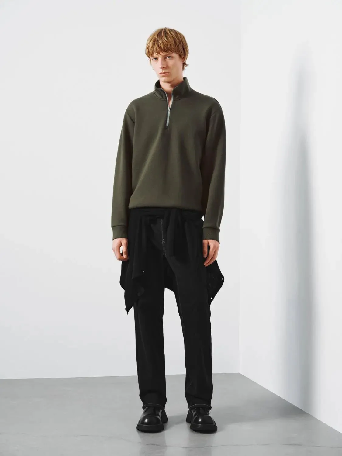 8030-mock-neck-half-zip-stretch-knit-sweatshirts-4.webp Mock Neck Half Zip Stretch Knit Sweatshirts